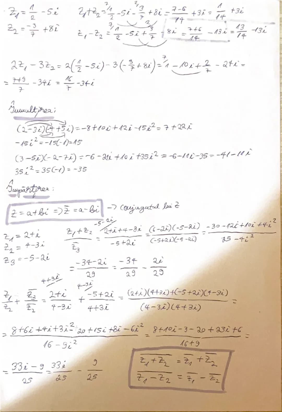 # NUMERE
COMPLEXE
luitate imaginara
$Z=a+bi$ forma algebrică a musnahabui complet z
$Rez$
(parte rela) $Yu Z$ (parte euxzélvara)
$Reż, =