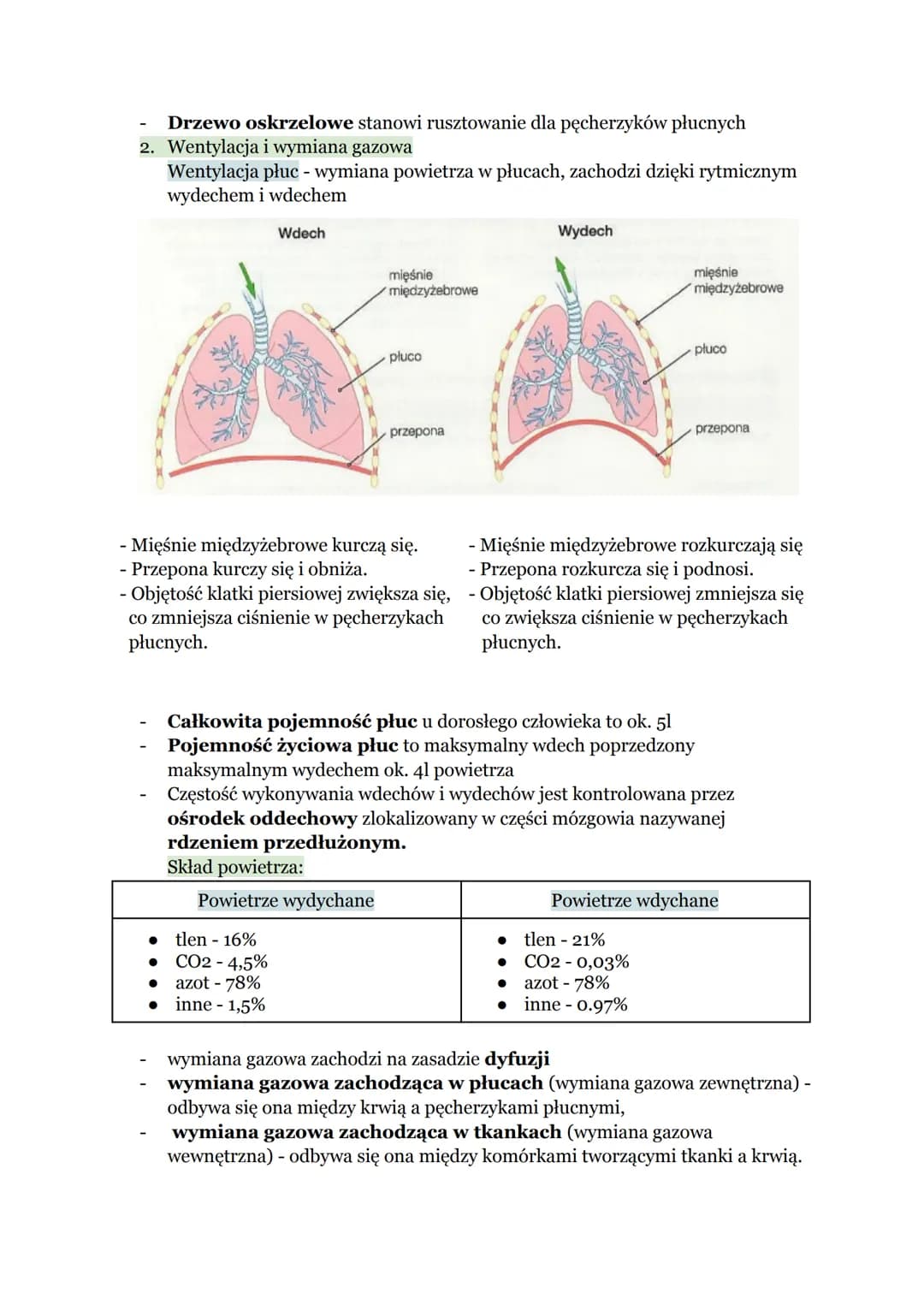 # Biologia - Układ oddechowy
1. Budowa i funkcje układu oddechowego
Drogi oddechowe → odpowiadają za doprowadzenie powietrza do płuc
Płuc