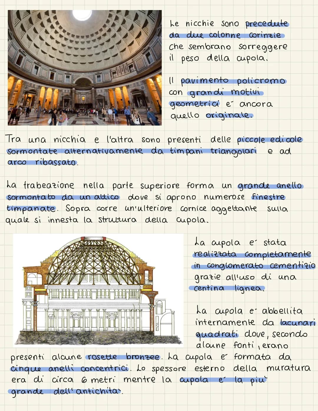 Pantheon
Il suo nome deriva dal
greco "pân" (tutto) e
"theo's" (dio); esso e'
infatti un tempio dedicato
a tutte le divinita.
La sua costr