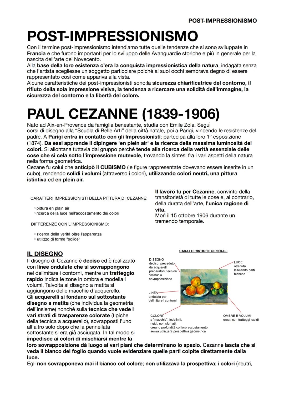 # POST-IMPRESSIONISMO
POST-IMPRESSIONISMO
Con il termine post-impressionismo intendiamo tutte quelle tendenze che si sono sviluppate in
Fr