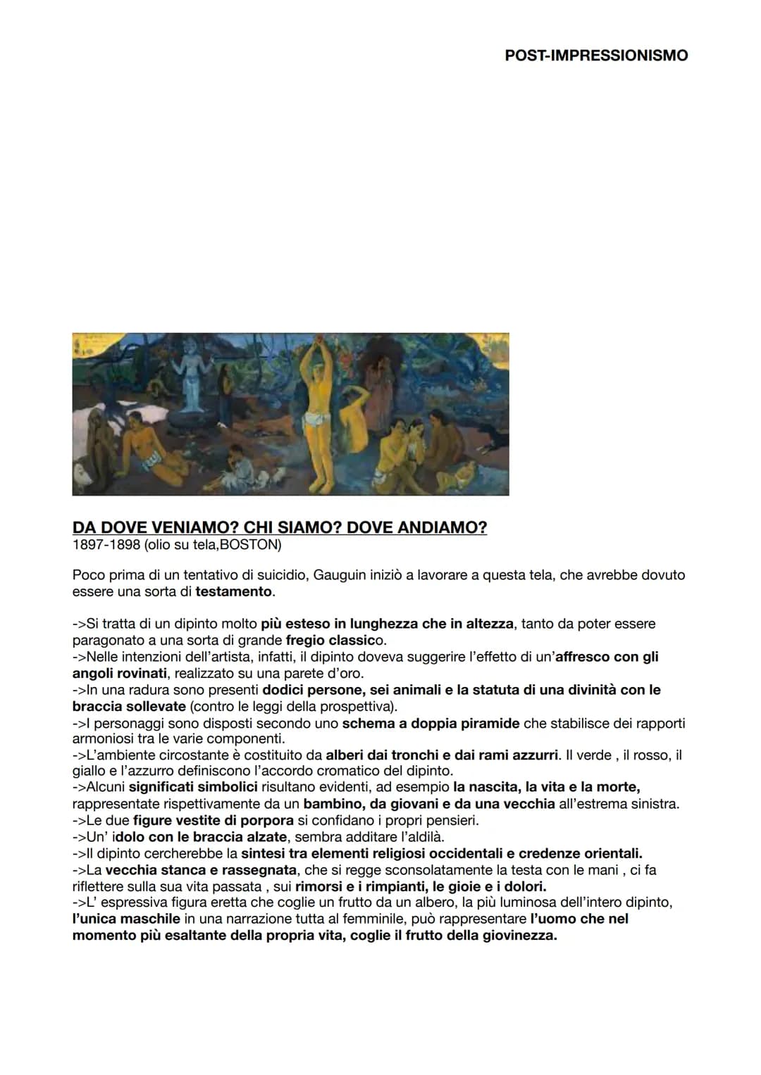 # POST-IMPRESSIONISMO
POST-IMPRESSIONISMO
Con il termine post-impressionismo intendiamo tutte quelle tendenze che si sono sviluppate in
Fr