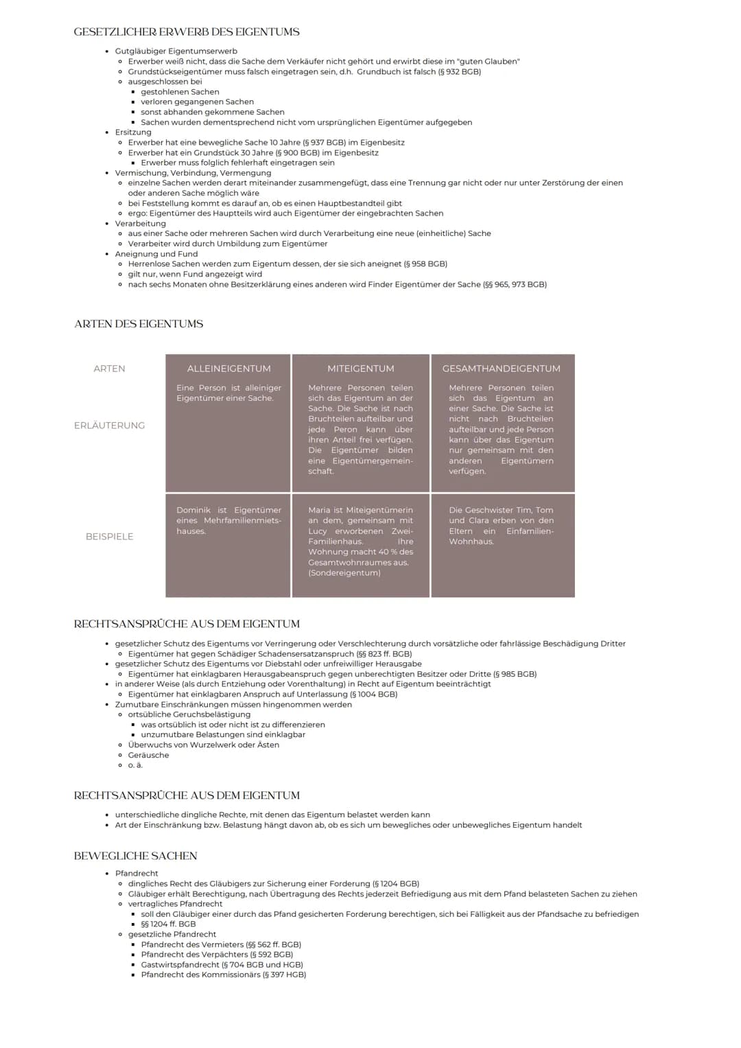 # Sachenrecht
ALLGEMEINE GRUNDLAGEN
* 3. Buch des BGB (§§ 854-1296 BGB) Nebengesetze
* regelt die Rechtsbeziehung zwischen Personen zu