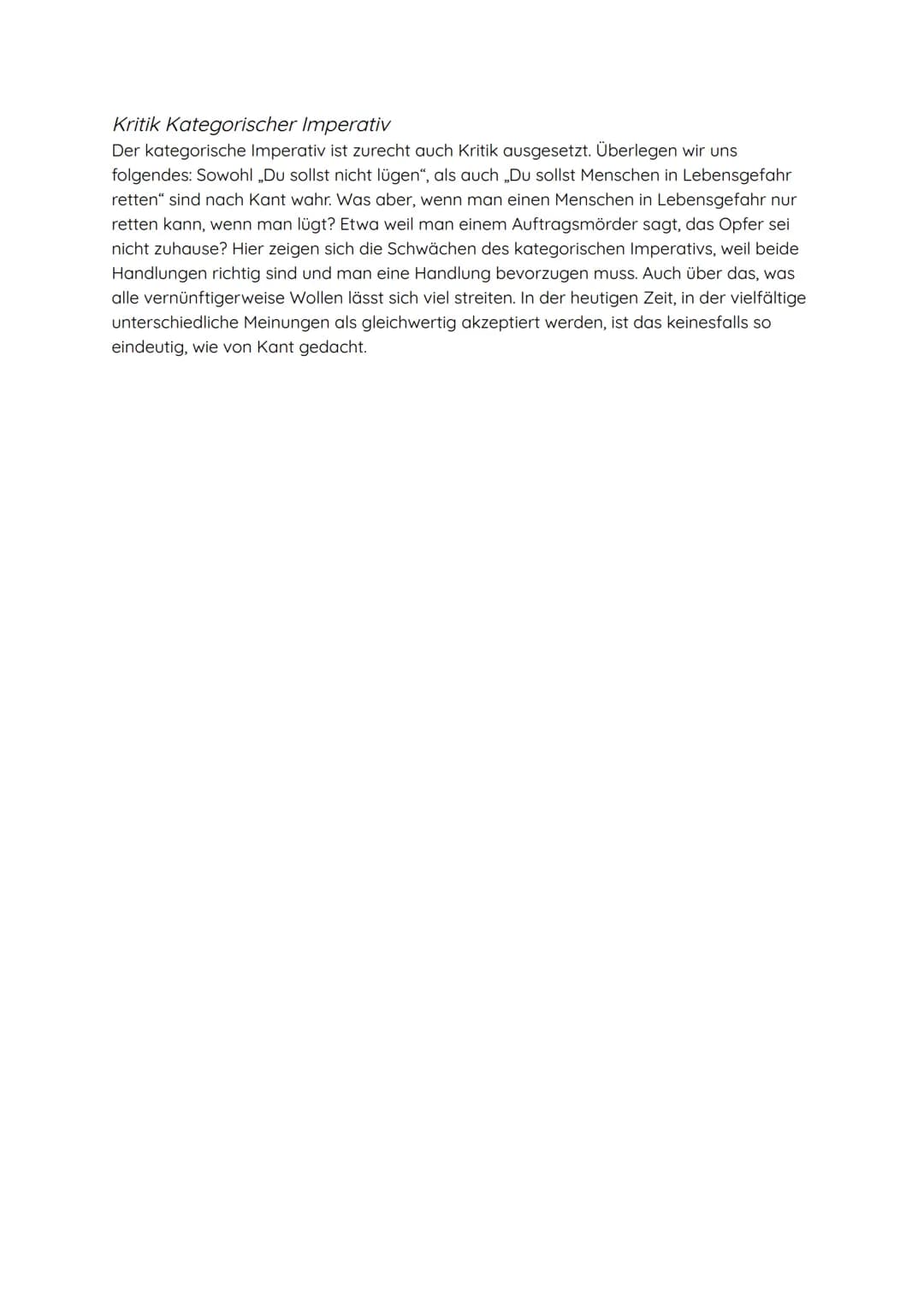 # Kant und der Kategorische Imperativ
Biografie Kant:
• Kant wurde am 22. April. 1724 in Königsberg geboren
Ging bereits als 8-jähriger au