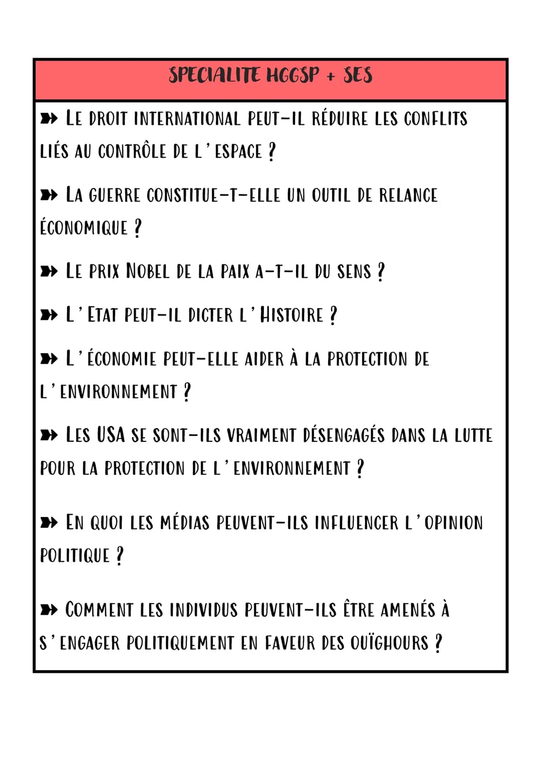 # SUJET GRAND ORAL
# HGGSP
SPECIALITE HGGSP
* LE MODÈLE DÉMOCRATIQUE EST-IL EN CRISE?
* PEUT-ON IMPOSER UNE DÉMOCRATIE ?
* COMMEN