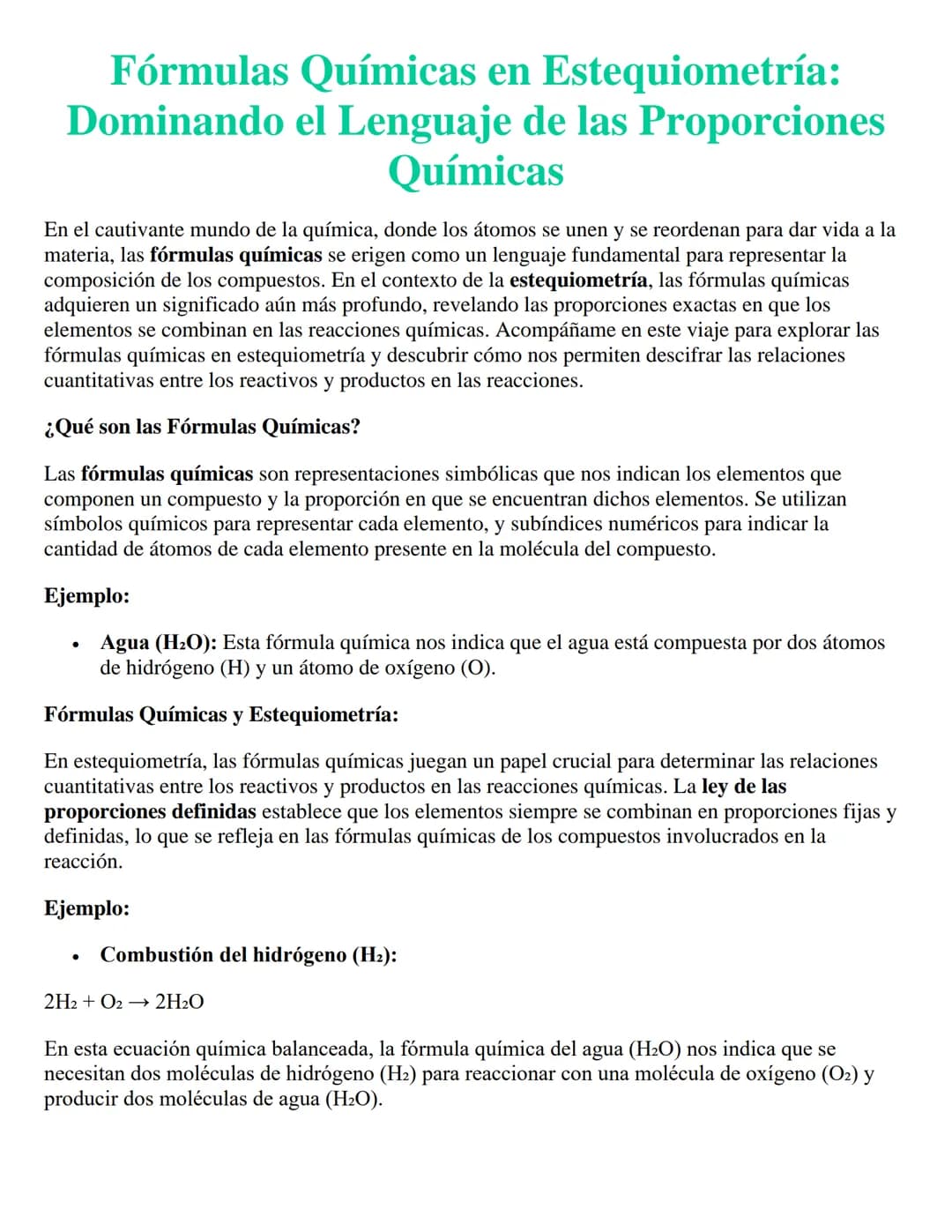 # Fórmulas Químicas en Estequiometría:
## Dominando el Lenguaje de las Proporciones
## Químicas
En el cautivante mundo de la química, donde
