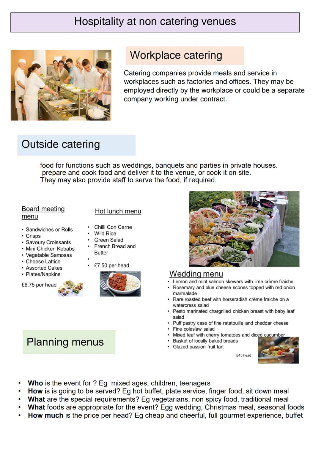 <h2>LO1: Understanding the Environment</h2>
<p>The WJEC LEVEL 1/2 AWARD in HOSPITALITY AND CATERING A is an examination that takes 90 minut