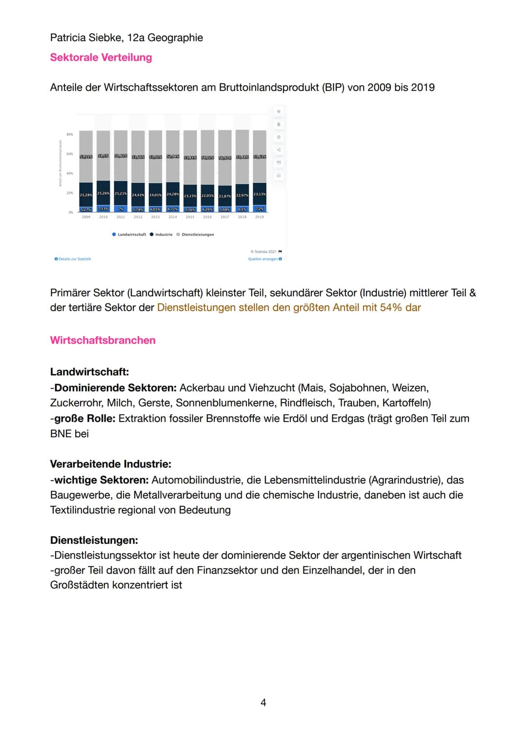 Patricia Siebke, 12a Geographie
Klausurersatzleistung - Länderportrait von Argentinien
Grundlegende Landesinformationen
Ländername: Repúb