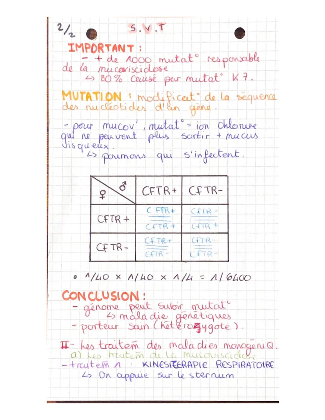 S.V.T
2
a
CHYPITRE 13: Mutat et santé.
ACQUIS!
-4
- 1 gene = 2 alleles pas obligés identiques
Si $\neq$: HETEROZYGOTE
Si = HOMOZYGOTE