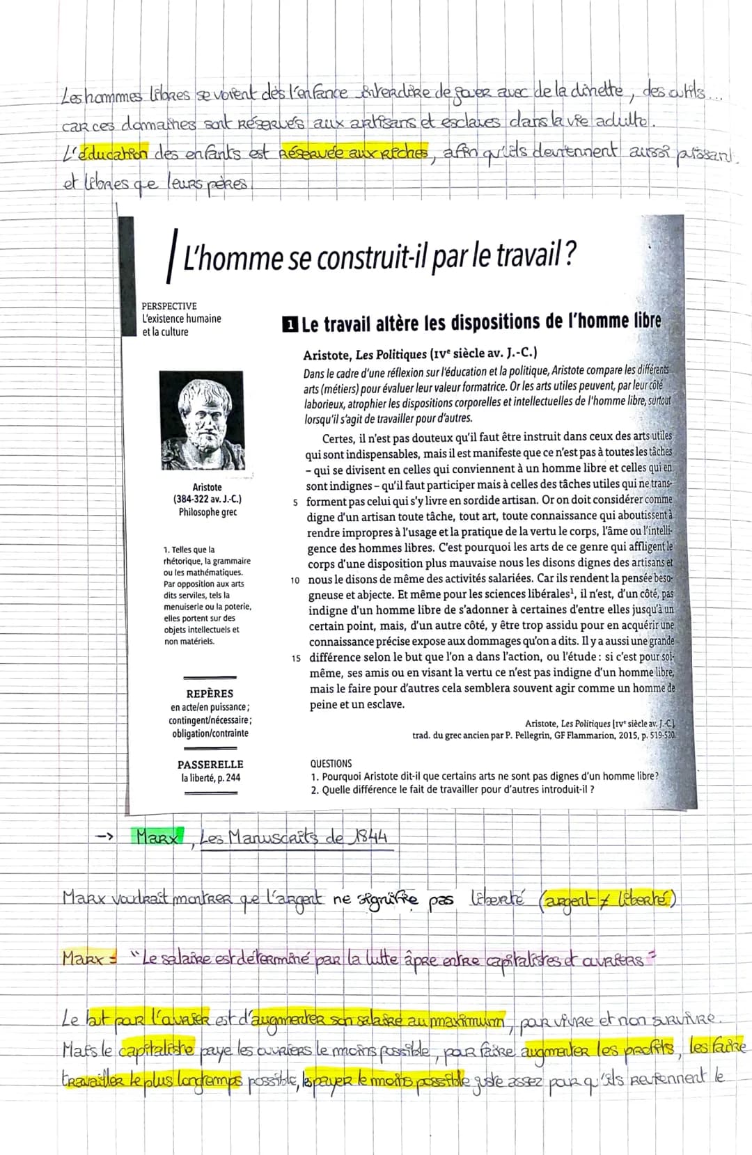 Notion 4- Le Travail
=> Le travail nou's Rend-il libre?
Amorce
>"Arbeit macht free = le travail Rend libre
explication cette citation est