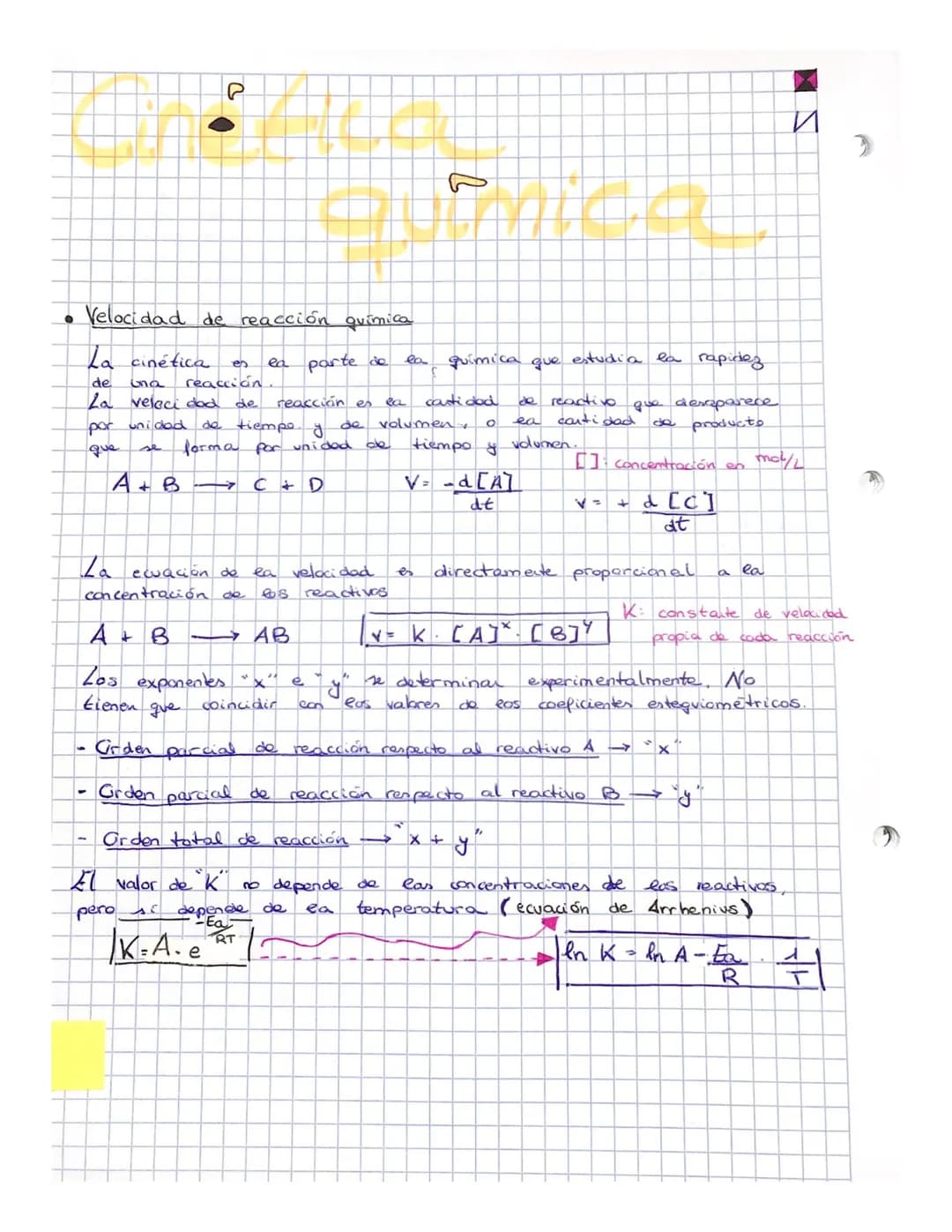 # P
# И
- Velocidad de reacción química
La cinética es ea parte de ea quimica que estudia la rapidez
de una reacción.
La veloci dod de re