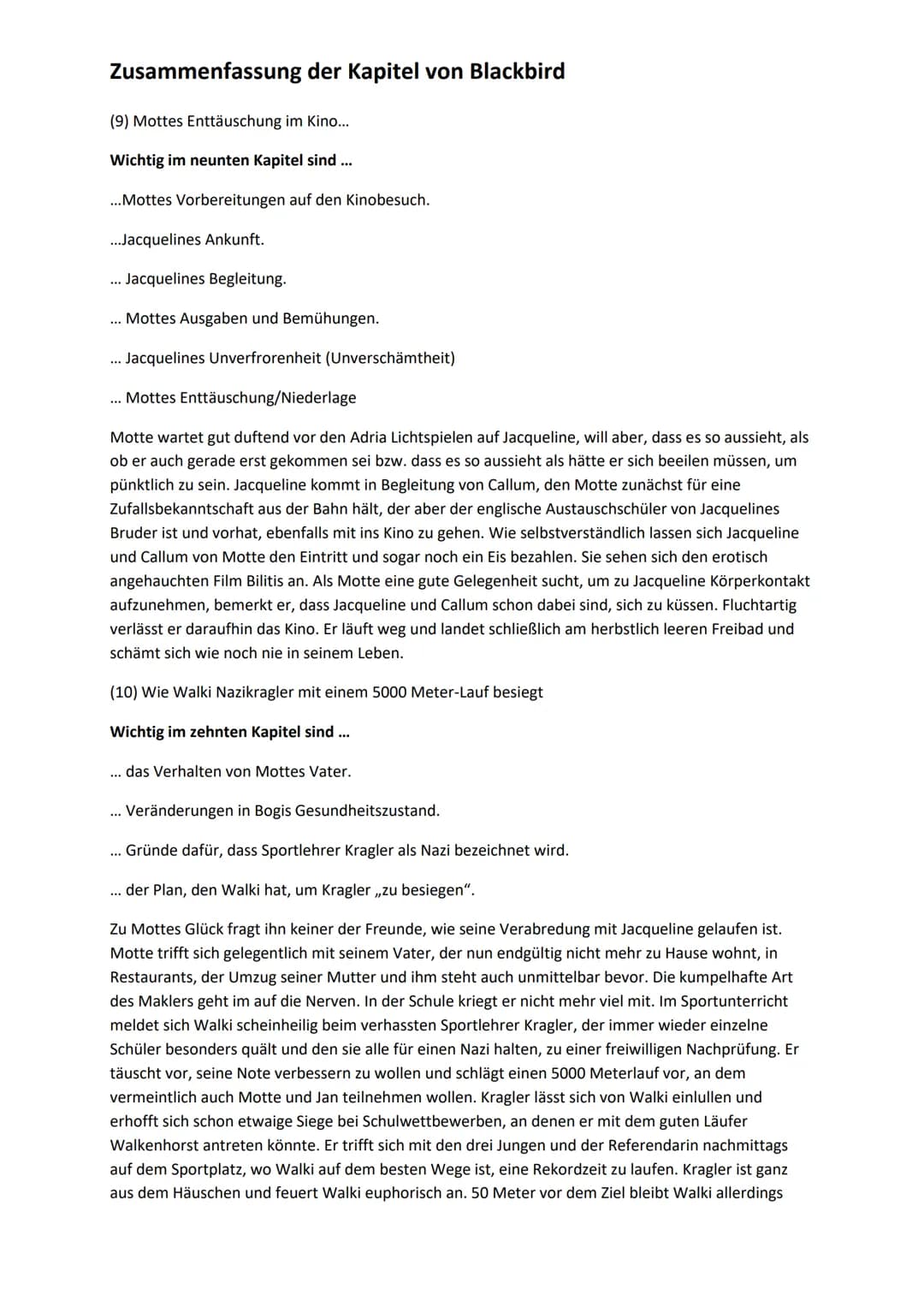 # Zusammenfassung der Kapitel von Blackbird
(1) Der Anruf von Bogis Vater verändert alles- Bogi ist schwer krank und im Krankenhaus
Wichti