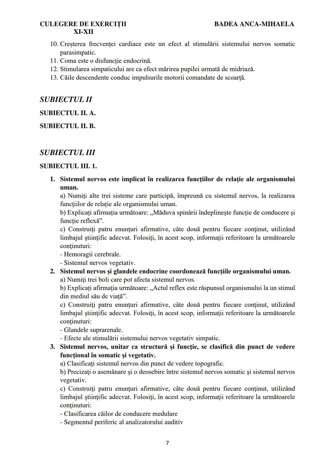 BADEA ANCA-MIHAELA
ISBN 978-973-0-37214-4
BIOLOGIE
CULEGERE DE EXERCIȚII
XI-XII
Reşiţa,
2022 CULEGERE DE EXERCIȚII
XI-XII
BADEA ANCA-MIHA