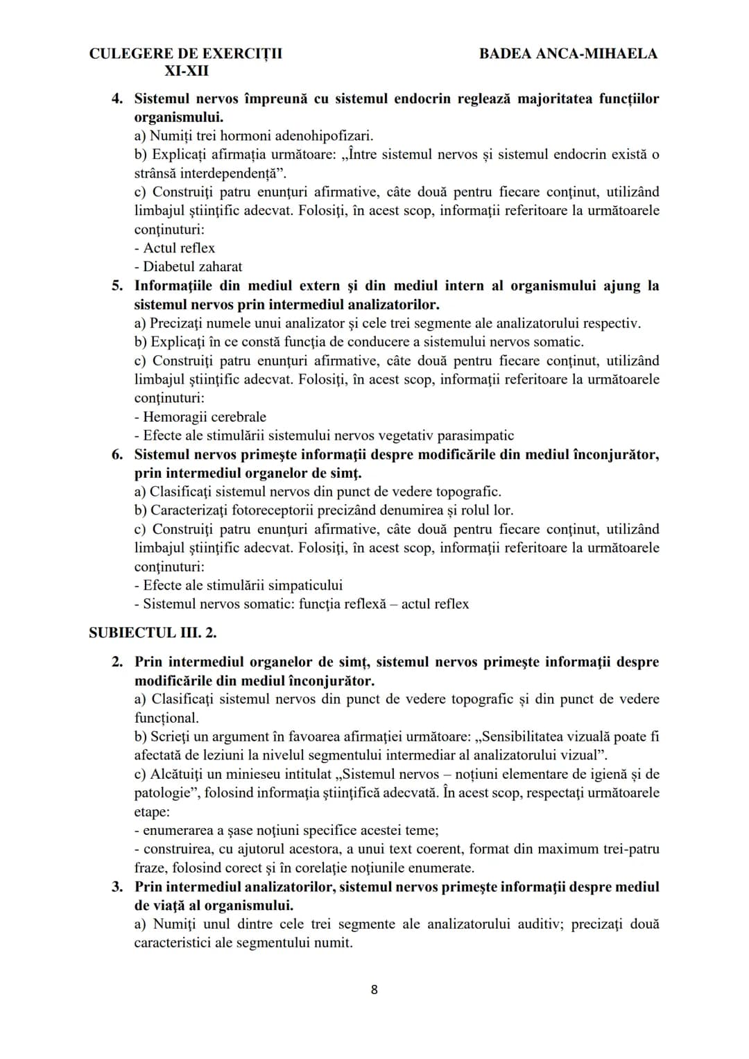 BADEA ANCA-MIHAELA
ISBN 978-973-0-37214-4
BIOLOGIE
CULEGERE DE EXERCIȚII
XI-XII
Reşiţa,
2022 CULEGERE DE EXERCIȚII
XI-XII
BADEA ANCA-MIHA