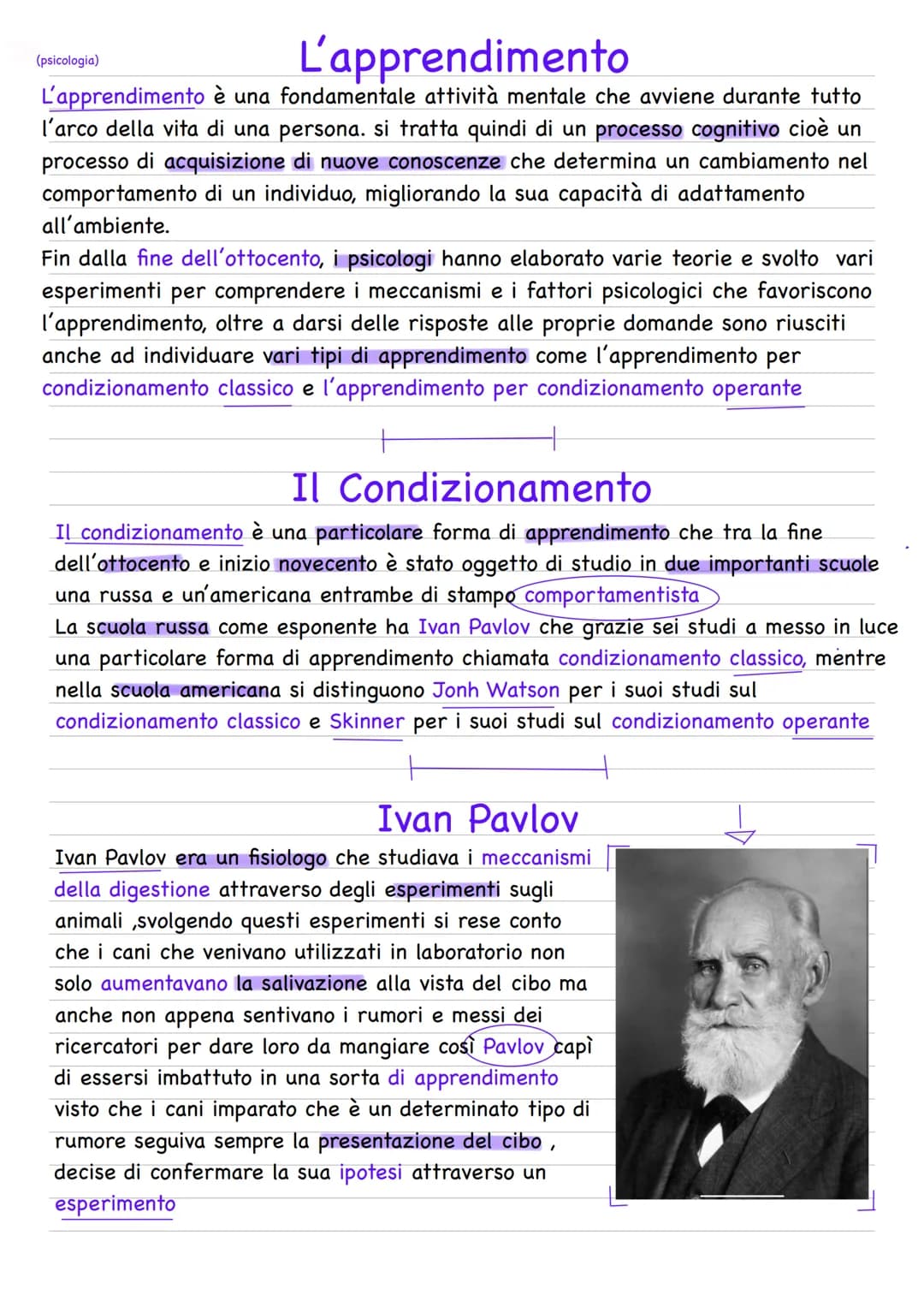 (psicologia)
# L'apprendimento
L'apprendimento è una fondamentale attività mentale che avviene durante tutto
l'arco della vita di una person