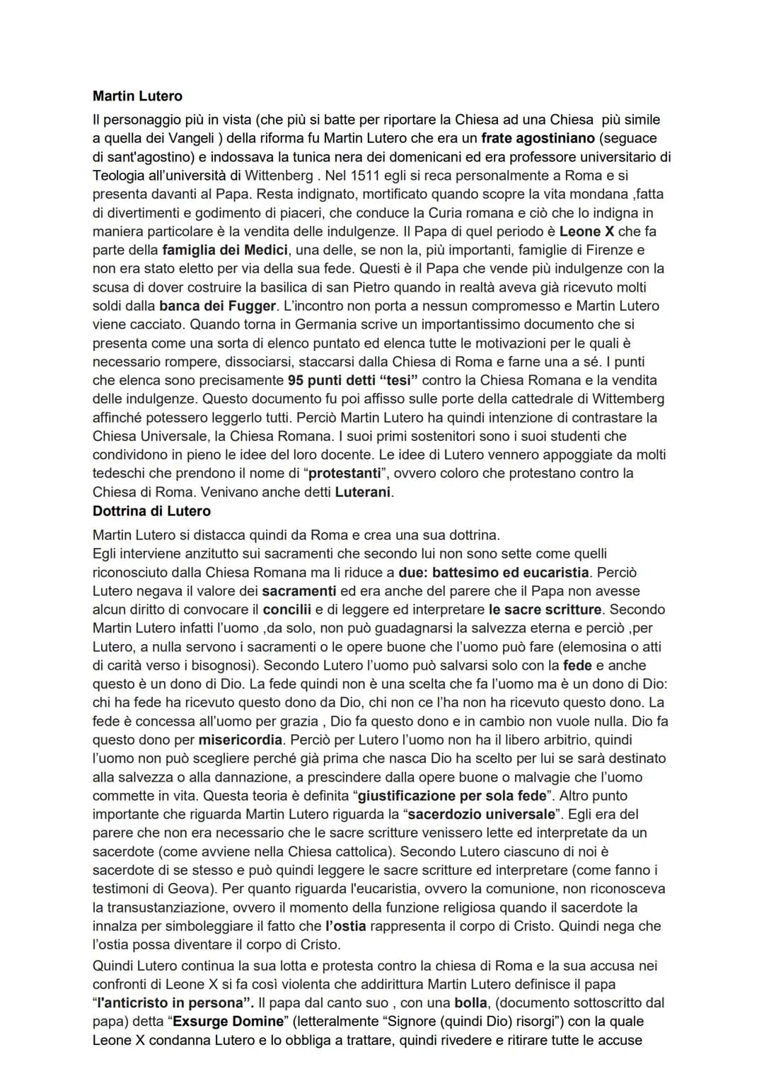 # Martin Lutero
II personaggio più in vista (che più si batte per riportare la Chiesa ad una Chiesa più simile
a quella dei Vangeli) della