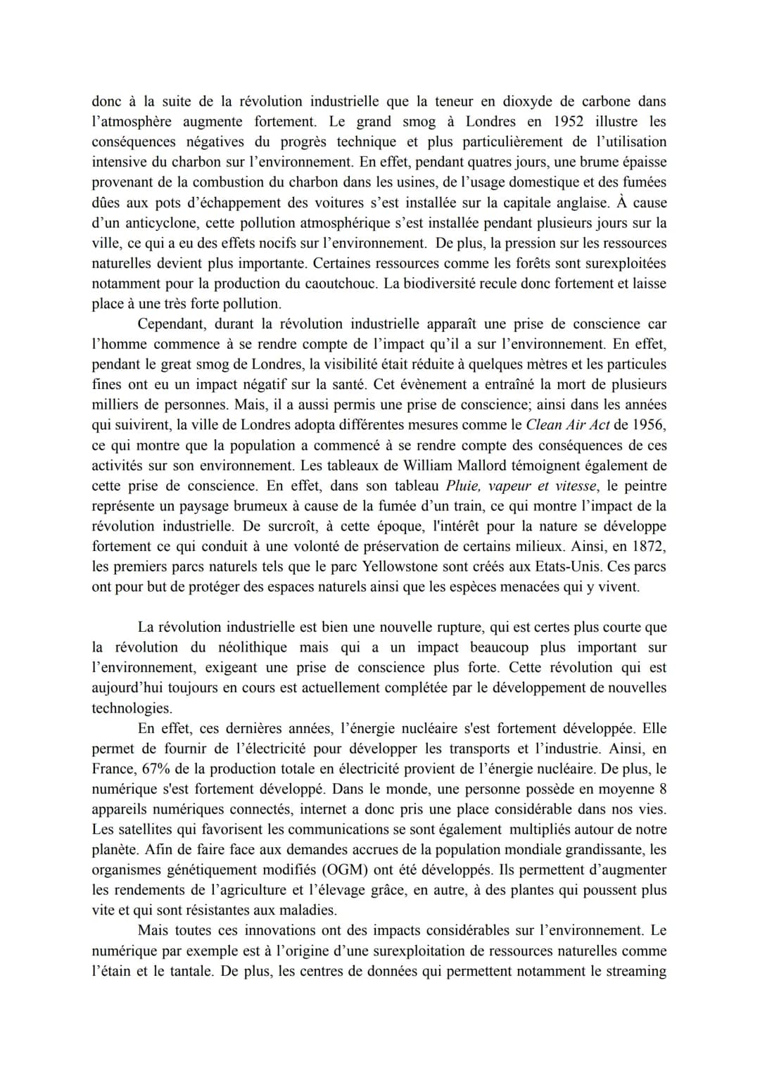 Thème 5 - Axe 1: 1 EXPLOITER, PRÉSERVER, PROTÉGER - Dissertation
Sujet: Comment le progrès technique a-t-il transformé l'environnement?
Se
