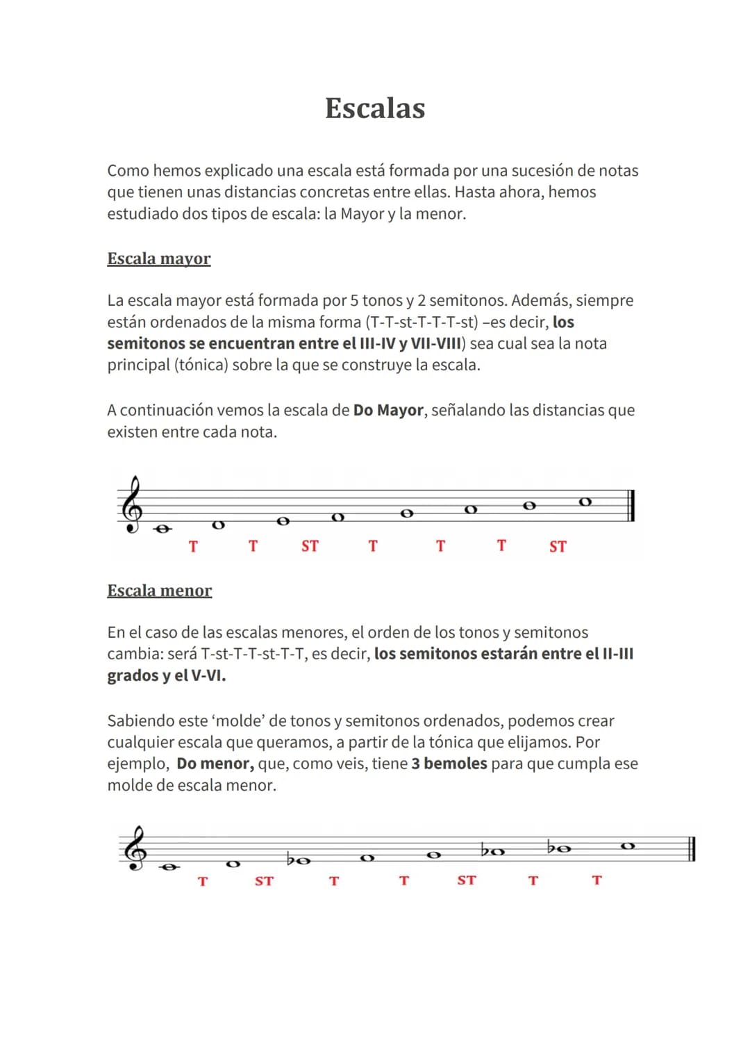 # Escalas
Como hemos explicado una escala está formada por una sucesión de notas
que tienen unas distancias concretas entre ellas. Hasta ah