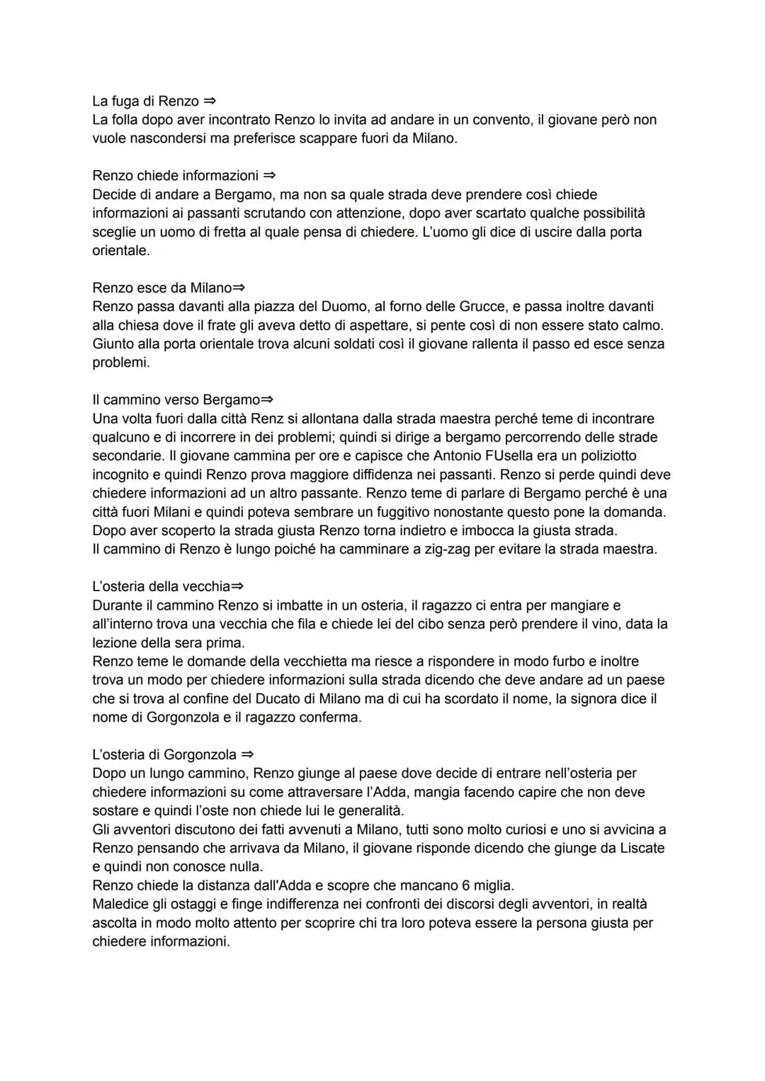 La fuga di Renzo ⇒
La folla dopo aver incontrato Renzo lo invita ad andare in un convento, il giovane però non
vuole nascondersi ma preferi