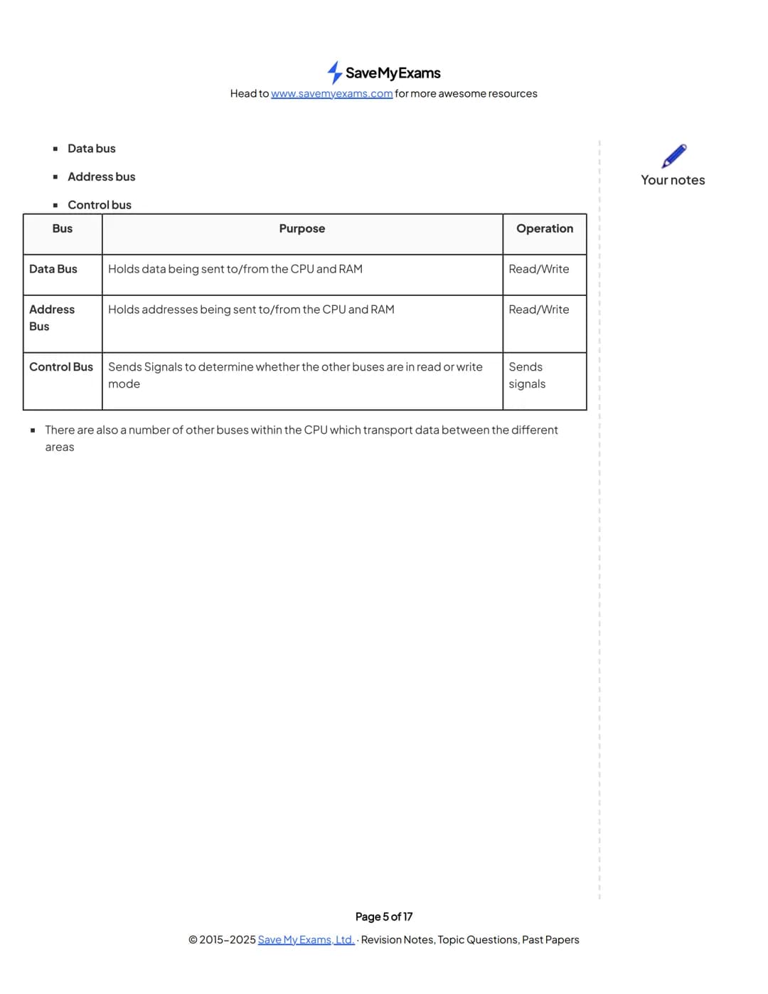 # Save My Exams
Head to www.savemyexams.com for more awesome resources
# OCR A Level Computer Science
## 1.1 Structure & Function of the P