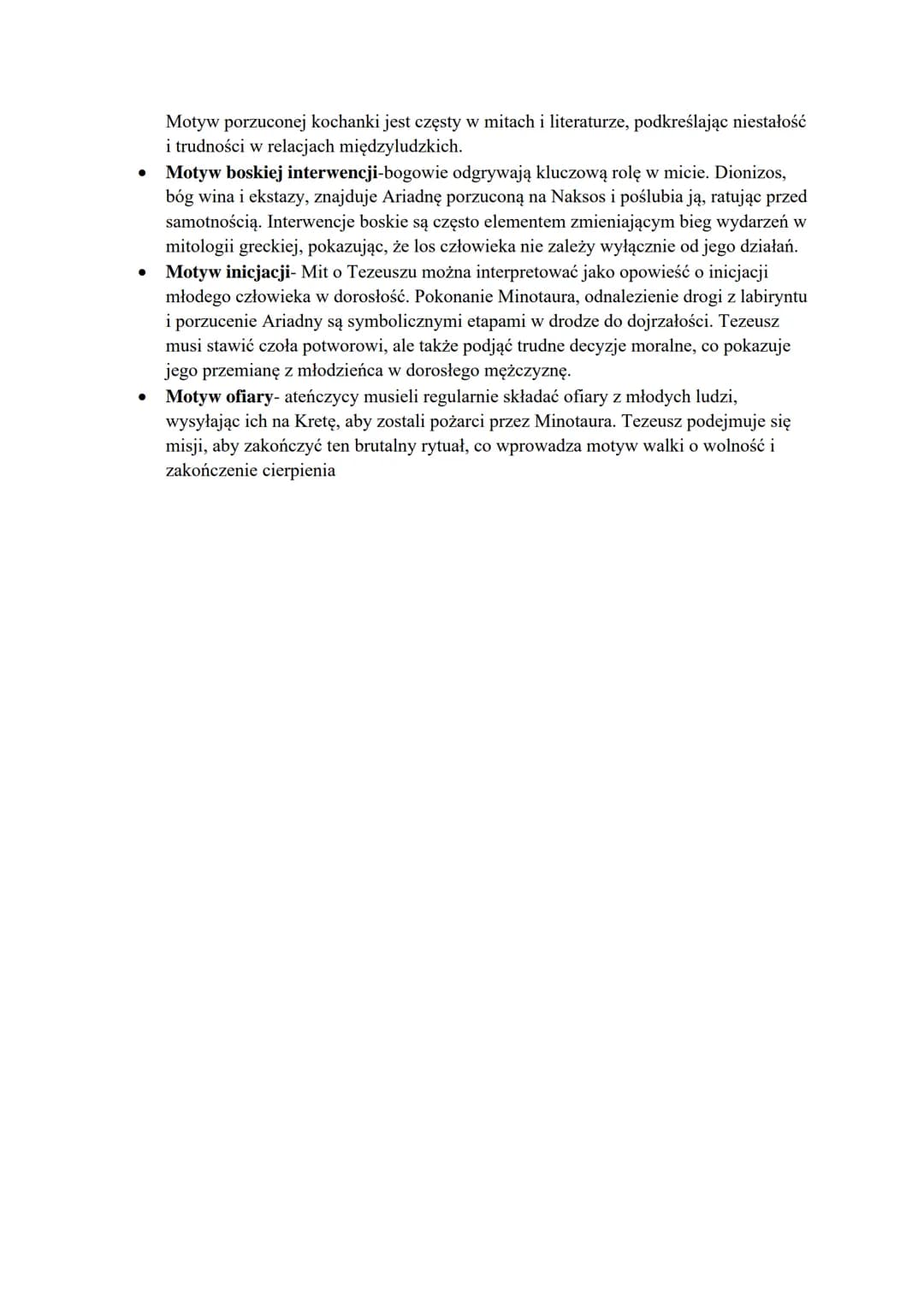 # MIT O TEZEUSZU I ARIADNIE
## BOHATEROWIE
- Minos- król Krety, ukarany przez bogów dzieckiem potworem (Minotaur)
- Minotaur- pół człowiek