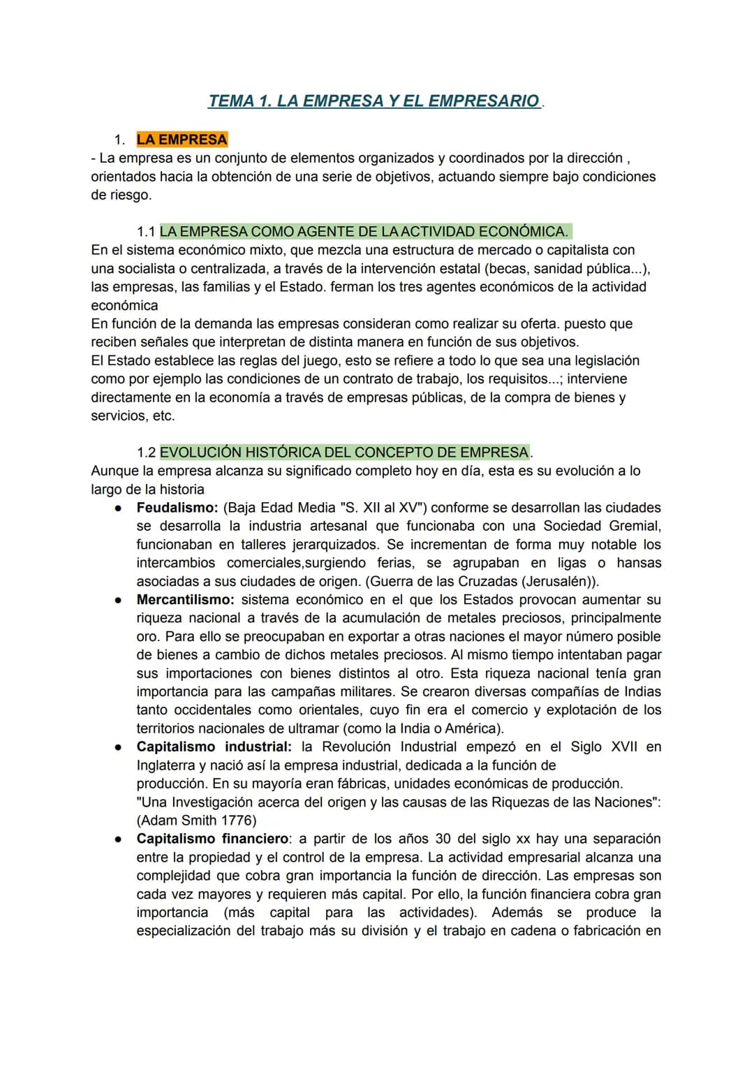 # TEMA 1. LA EMPRESA Y EL EMPRESARIO.
1. LA EMPRESA
- La empresa es un conjunto de elementos organizados y coordinados por la dirección,
