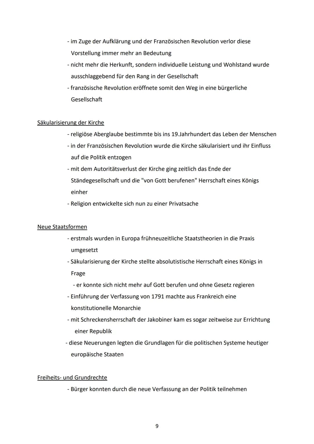 # Abitur Geschichte
Französische Revolution
Gründe: Vorgeschichte:
- Herrschaftsform Monarchie/Absolutismus = ein von Gott eingesetzter Kön