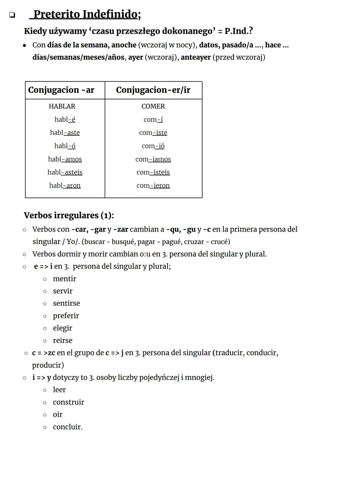 # Español
Presente;
| Conjugacion -ar | Conjugacion-er | Conjugacion-ir |
|---|---|---|
| TRABAJAR | BEBER | VIVIR |
| trabaj-o | beb-o |