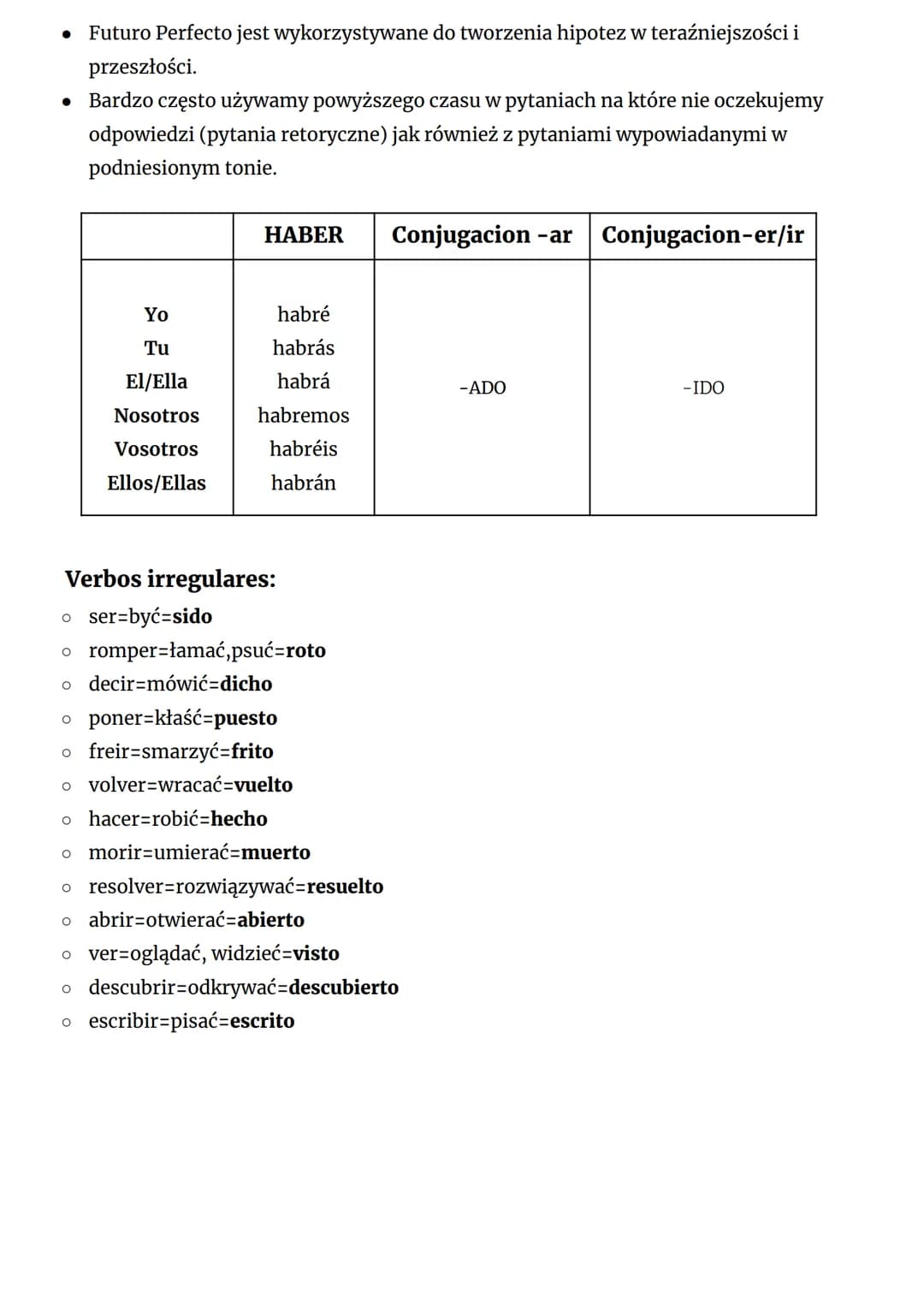 # Español
Presente;
| Conjugacion -ar | Conjugacion-er | Conjugacion-ir |
|---|---|---|
| TRABAJAR | BEBER | VIVIR |
| trabaj-o | beb-o |