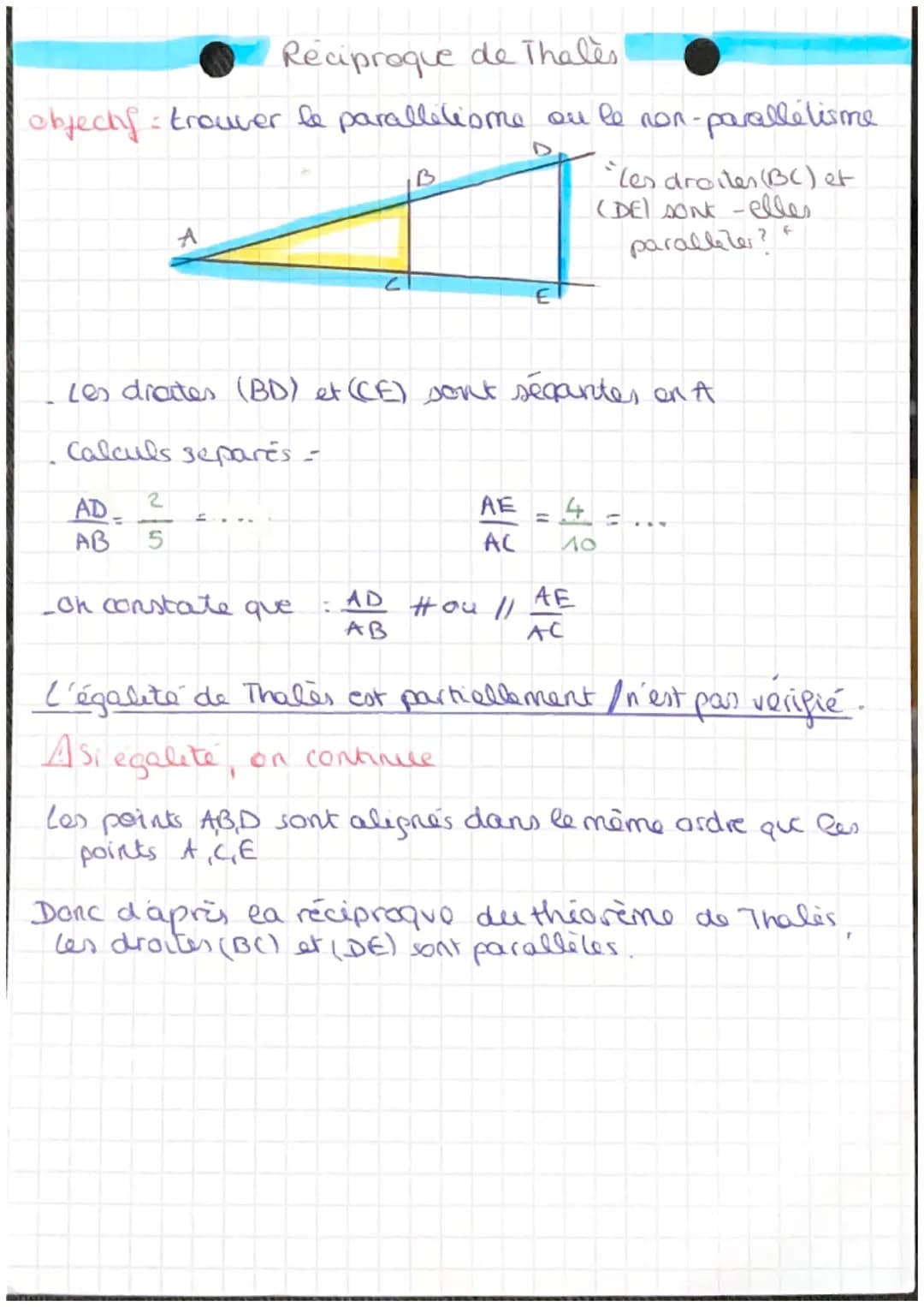 # Théorème de Thaves
Objectif calculer une mesure a partir de longueur connue
(DE) // (BC)
B
A
cl
E
"qu'elle est la
Congueur dy
cot