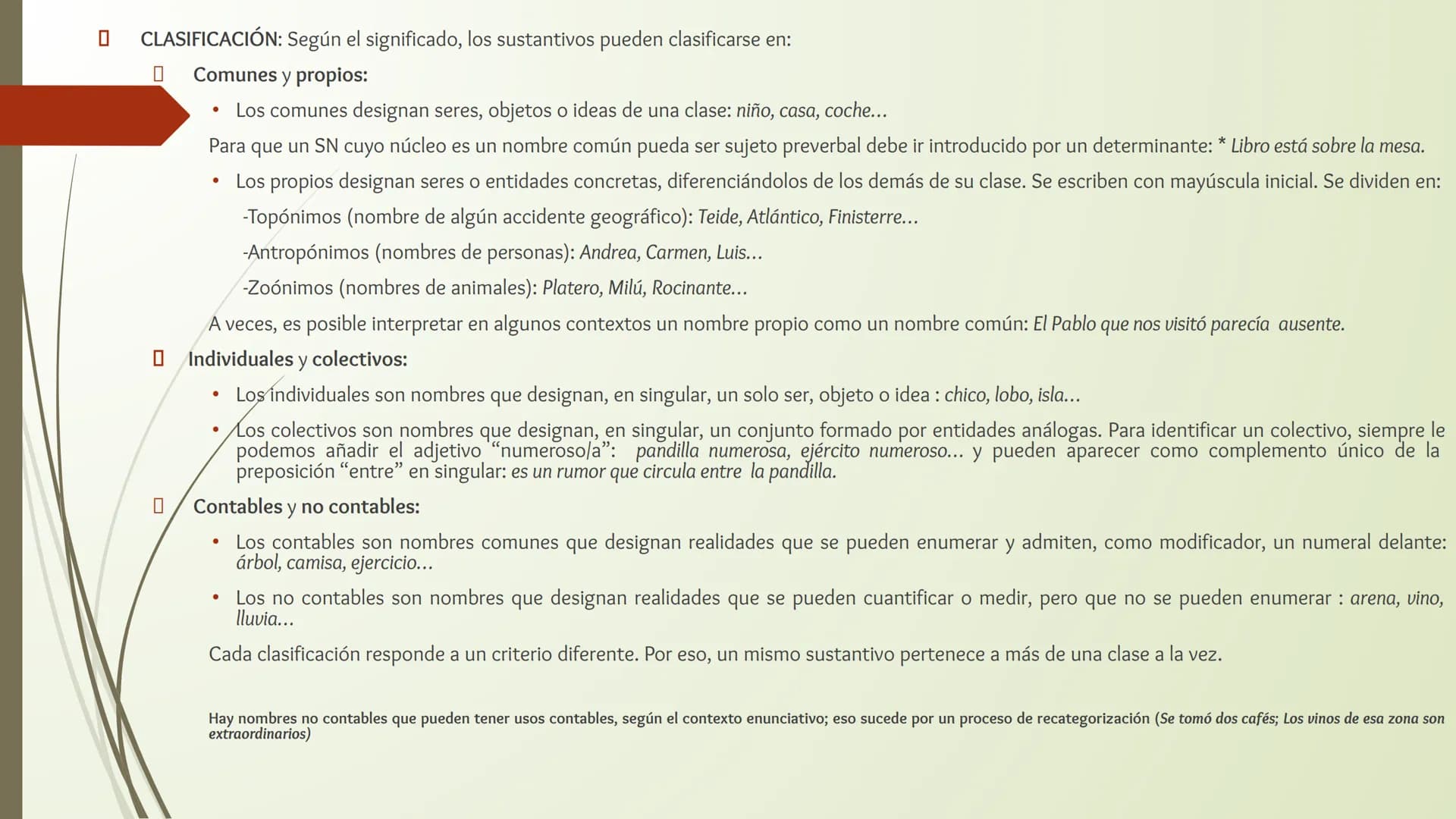 # CLASES DE PALABRAS
LENGUA CASTELLANA # CLASES DE PALABRAS
La Gramática de una lengua tiene dos componentes básicos que nos permiten crea