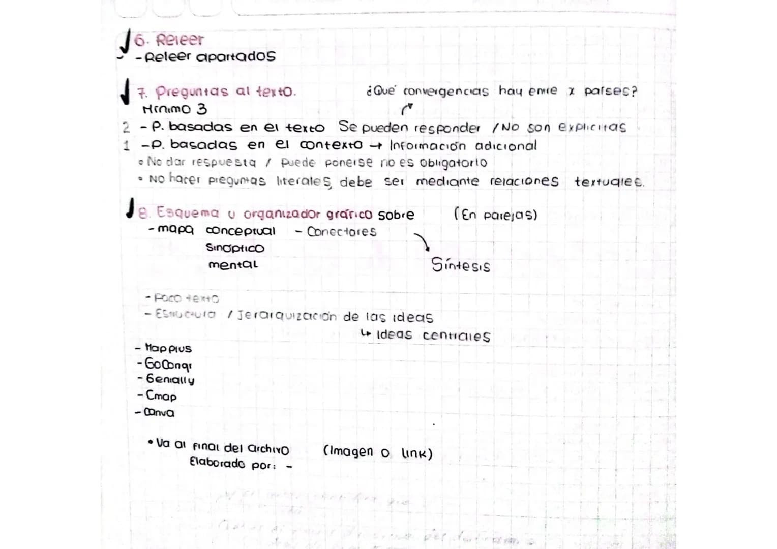 # Estrategias de Lectura
1-Subrayado
AZUI - centiales
CHAS - Naranja
Verde Secundarias /
Nombre Autores - Morado/
* Subrayado entre aparta