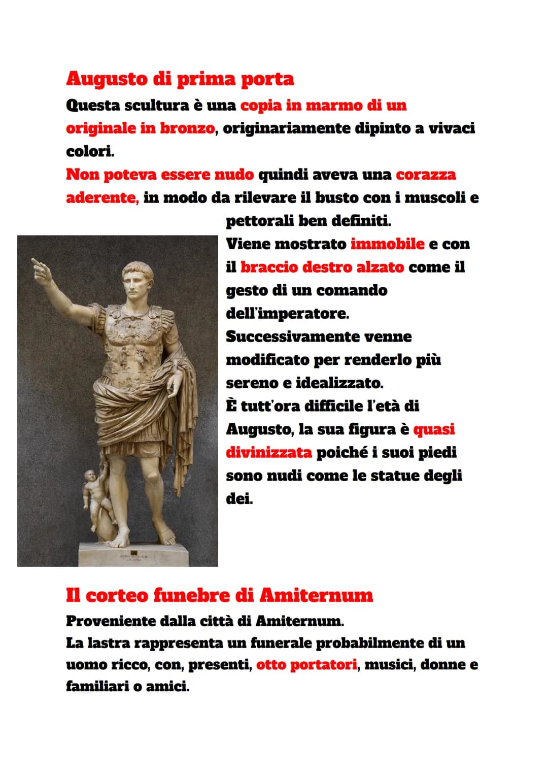 # Augusto di prima porta
Questa scultura è una copia in marmo di un
originale in bronzo, originariamente dipinto a vivaci
colori.
Non pote