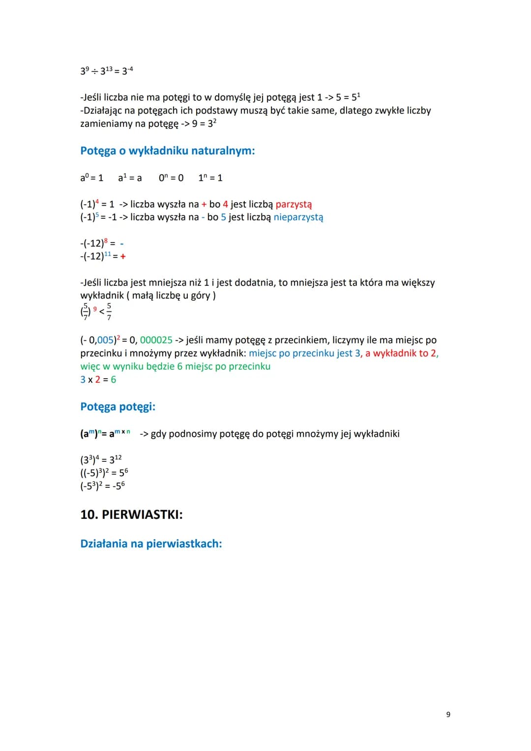 # Egzamin 8 2025 - najważniejsze zagadnienia
Liczby rzeczywiste
1. DZIAŁANIA NA UŁAMKACH ZWYKŁYCH
+ dodawanie:
$
\frac{4}{5} + \frac{3}{