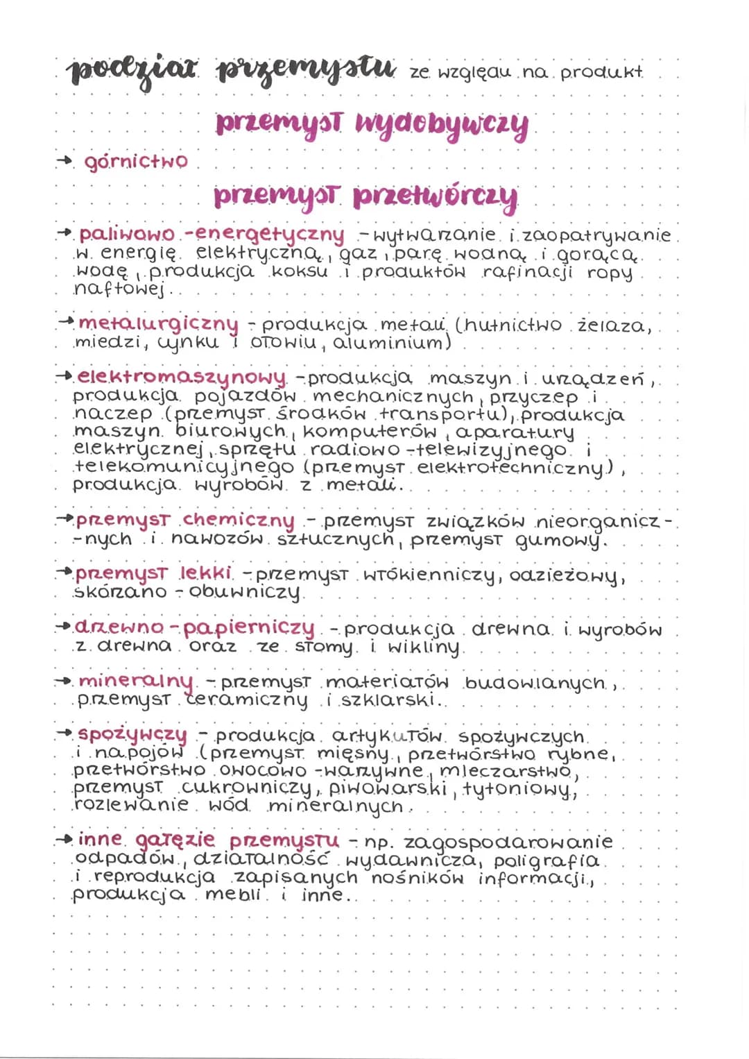 <h2>Działy przemysłu</h2>
<h3>Funkcje przemysłu</h3>
<p>Przemysł to dział produkcji, który zajmuje się pozyskiwaniem i przetwarzaniem zasobó