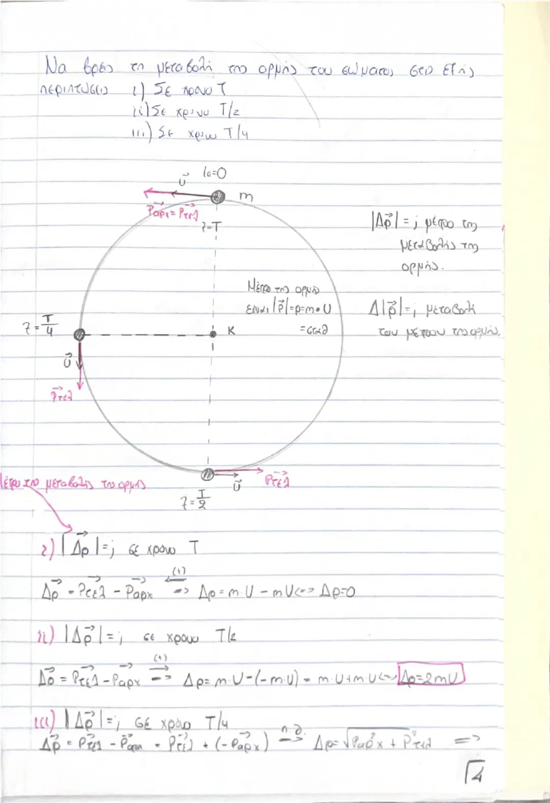 # Οργή - Κοινωνία
(Θεωρία) # Ορμή, \(\vec{p}\)
$\rightarrow$ Είναι ένα διανυσματικό μέγεθος που ορίζεται από το γινόμενο της μάζας ενός σώ