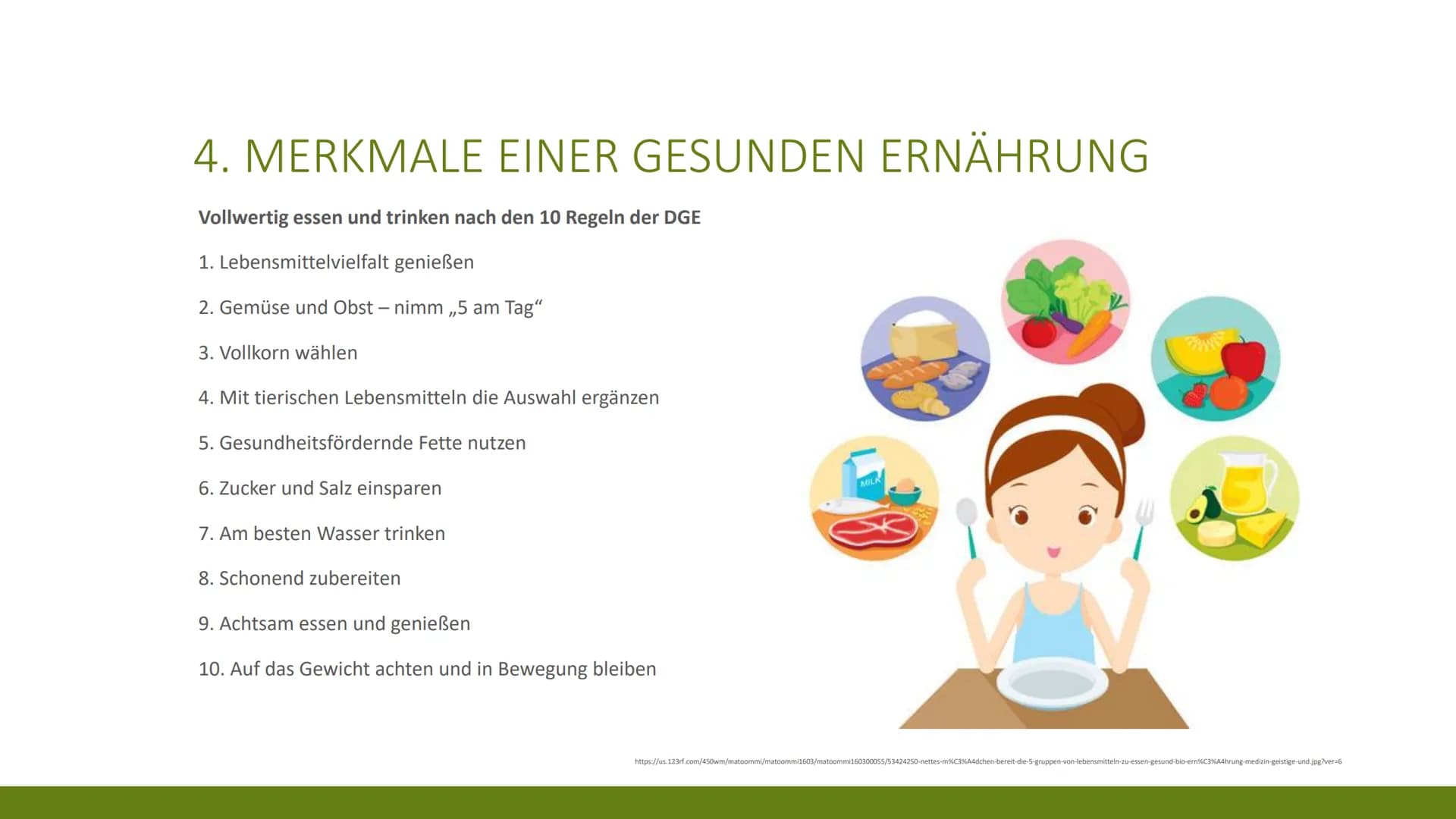 <h2>Allgemeines</h2>
<p>Es gibt nicht DIE gesunde Ernährung. Die Ernährung hängt immer von der jeweiligen Person ab, wie zum Beispiel Leben