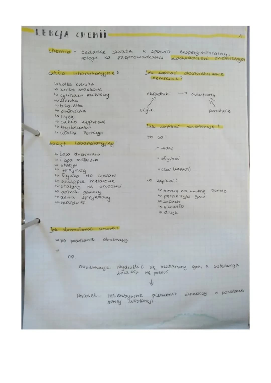 # LEKCJA CHEMİİ
chemia - badanie swiata W sposob
eksperymentainy,
polega na preprowadkamu doswiadczen chemiczznyen
sikio laboratoryjne: