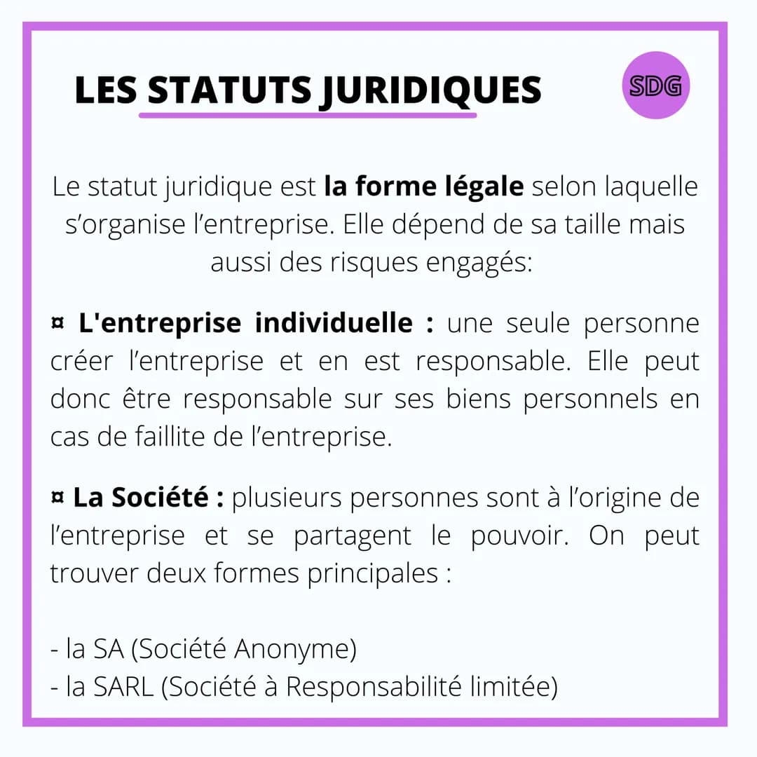 SCIENCE DE GESTION
LES DIFFÉRENTES
FORMES DES
ENTREPRISES # DES DIFFÉRENCES DE
# TAILLE
Les très petites entreprises (TPE)
Elles compten