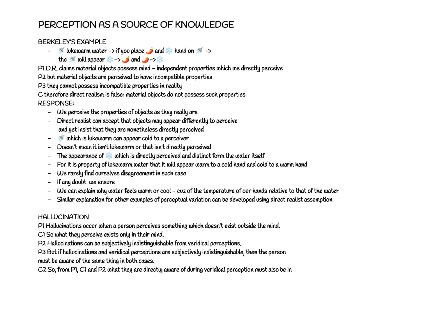 # PERCEPTION AS A SOURCE OF KNOWLEDGE
DIRECT REALISM:
- There are two elements in perception:
PERCEIVER and OBJECT PERCEIVED
- Direct re
