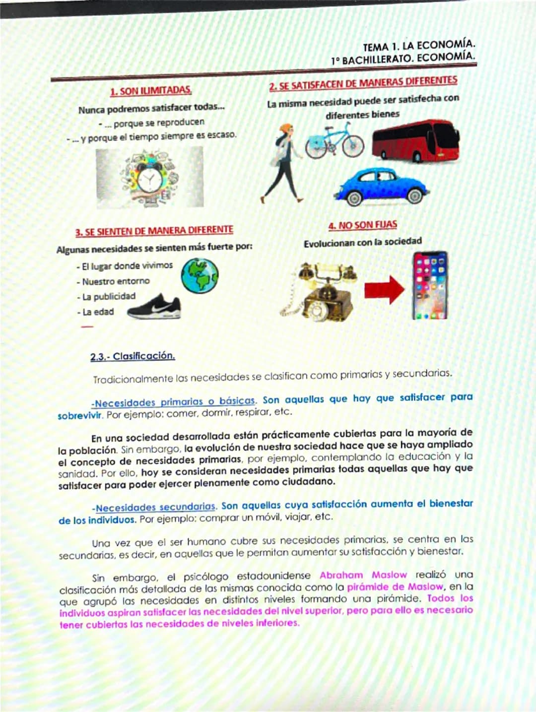 # ¿QUÉ ES LA
ECONOMÍA?
1. ¿QUÉ ES LA ECONOMÍA?
2. LAS NECESIDADES HUMANAS.
2.1.- Concepto.
2.2.- Características.
2.3.- Clasificación.
3