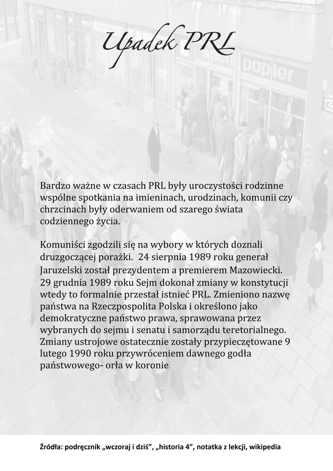 # Upadek PRL
sport papier
Stan wojenny wprowadzony został w Polsce 13 grudnia
1981 roku i trwał do 22 lipca 1983 r.
Polacy wielokrotnie p
