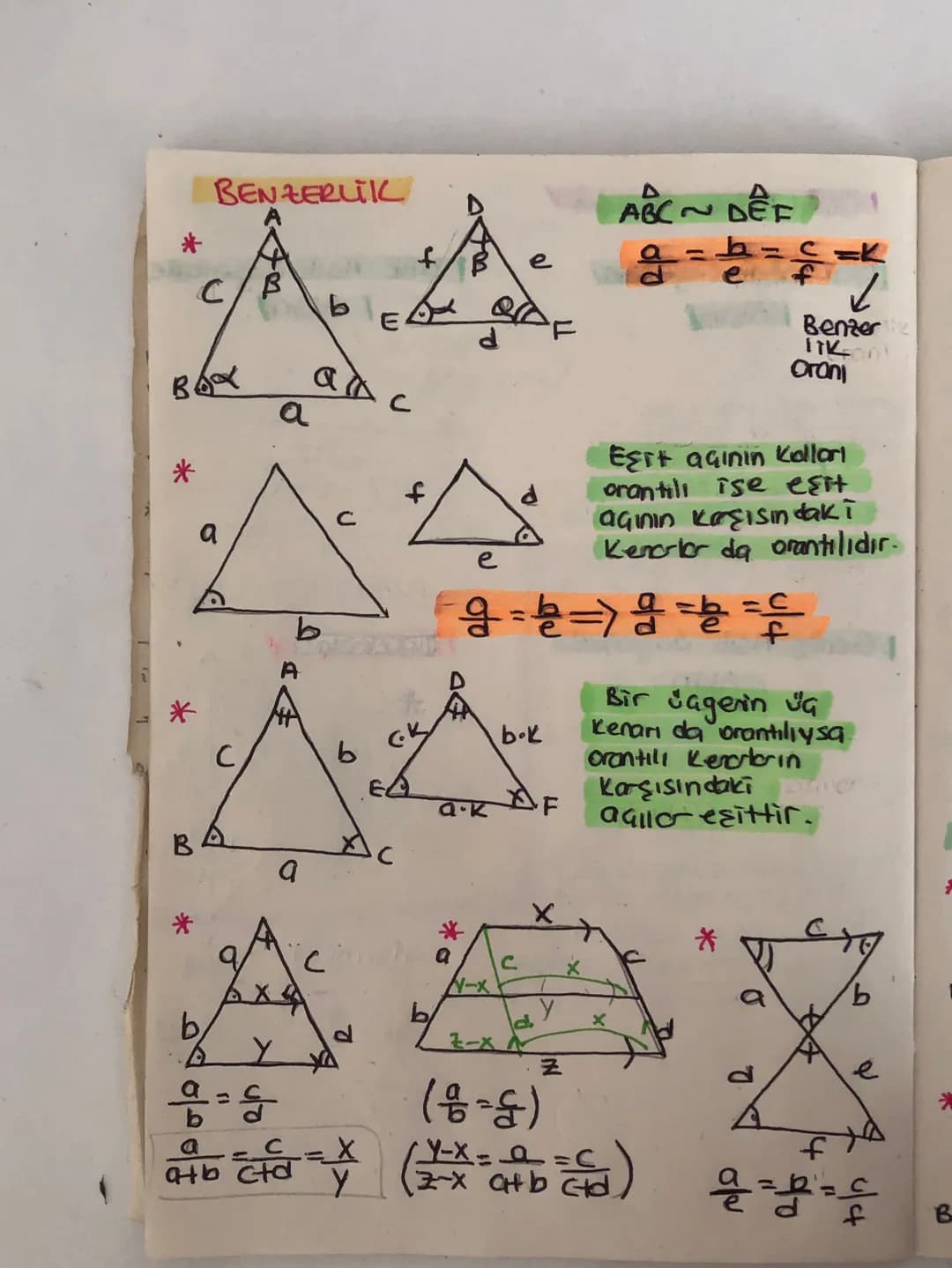 # BENZERLIK
*
f/B
e
C/B
b
E
d
F
B
C
a
*
f
C
a
9
e
P
ABC~ DEF
$
\frac{a}{d} = \frac{b}{e} = \frac{c}{f} =K
$
Benzer
ITK
Orani
Eşrt