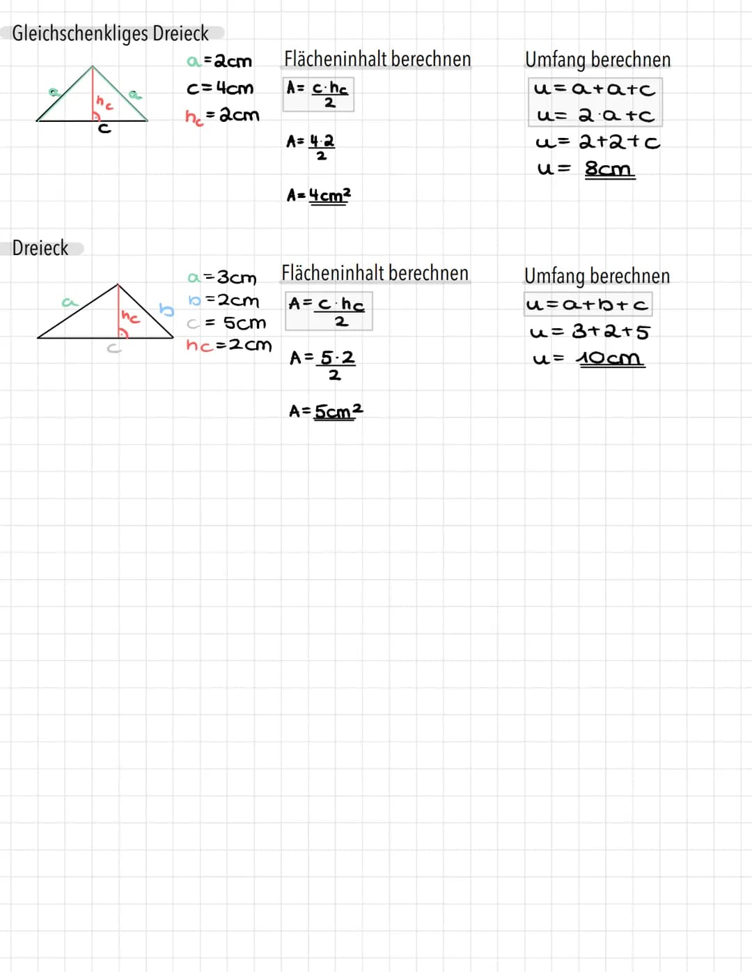 Flächeninhalt und Umfang von Formen berechnen
Quadrat
a
a
a
a
a=3cm
Flächeninhalt berechnen
A=$a^2$
A=$3^2$
A=3-3
A=9cm²
Umfang berechne