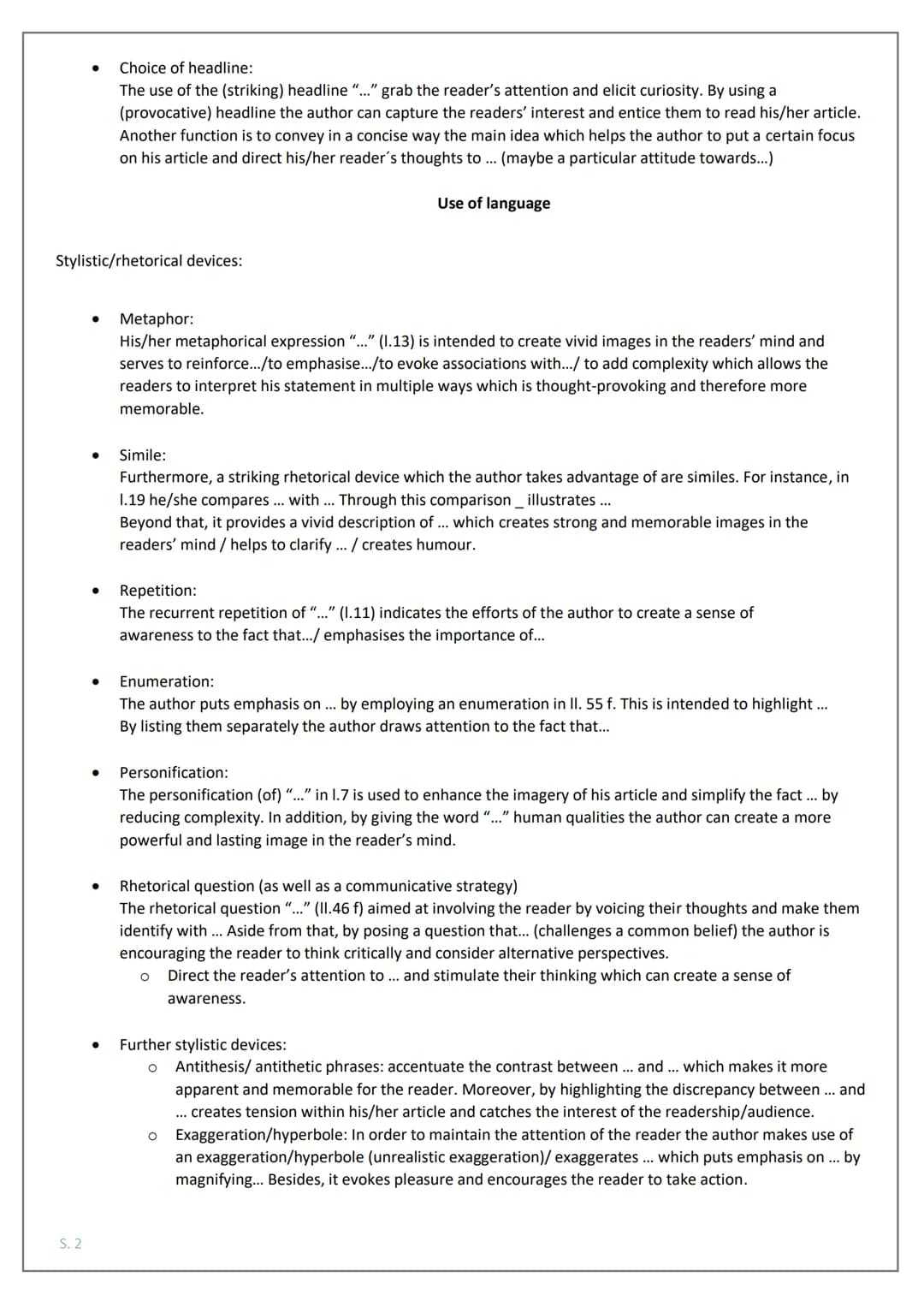 # Scaffold for an Analysis
1) The given article entitled "...", written by and published in "..." on 24 January 2022, deals with problem-or
