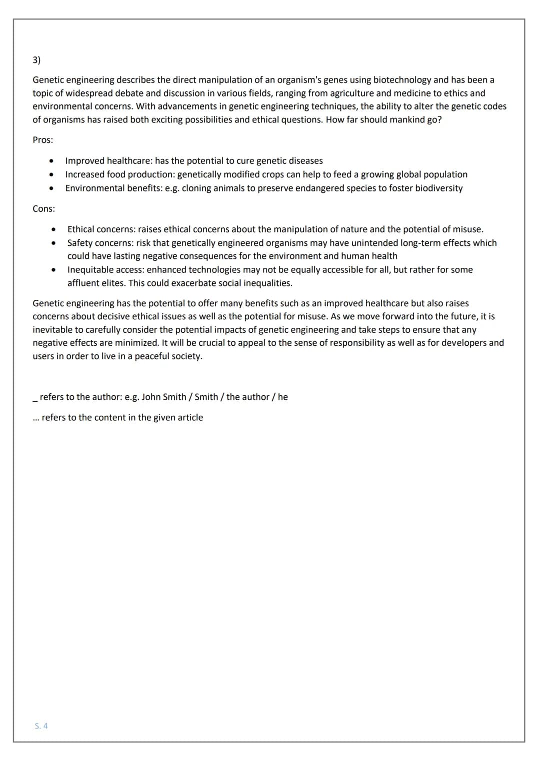 # Scaffold for an Analysis
1) The given article entitled "...", written by and published in "..." on 24 January 2022, deals with problem-or