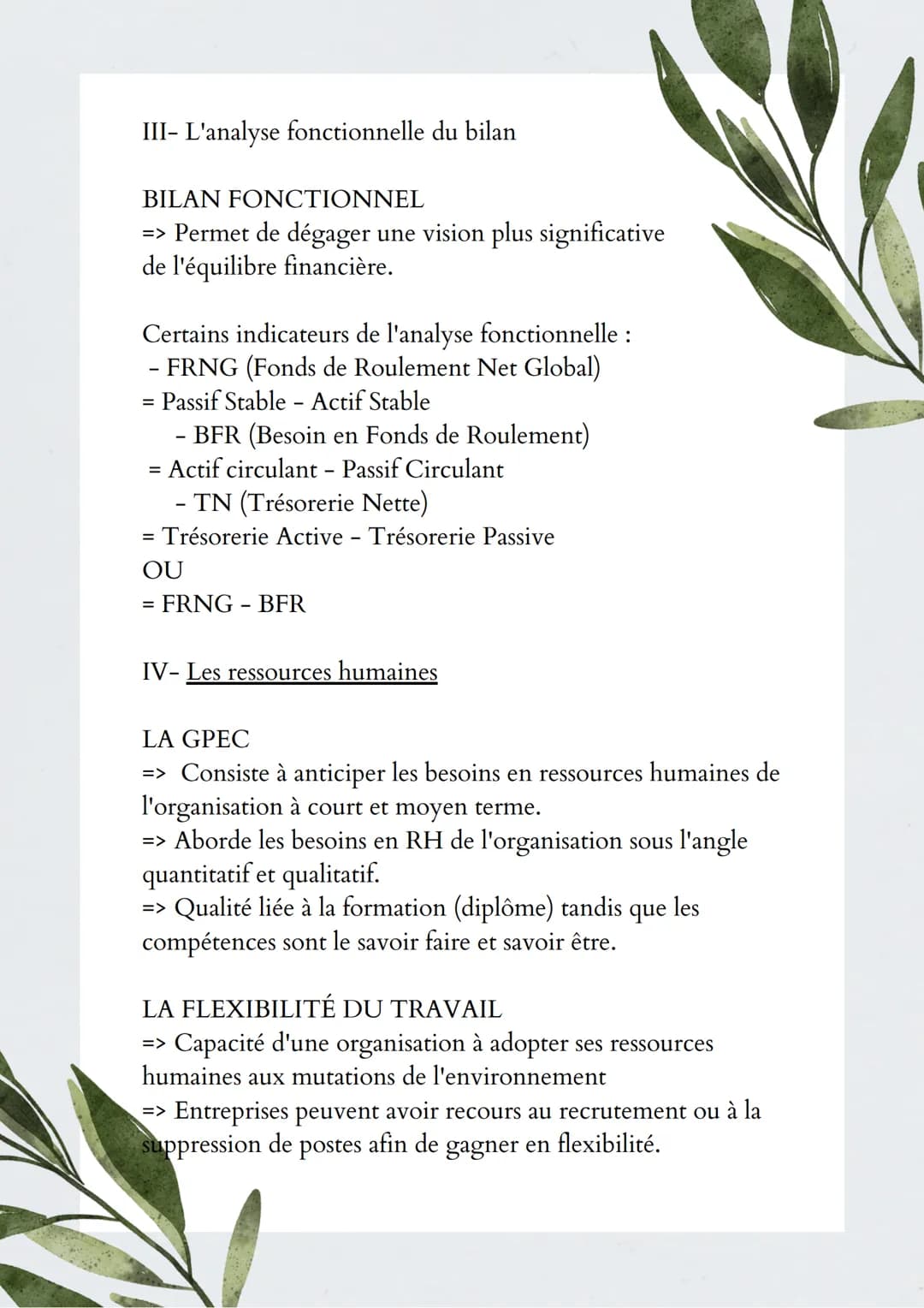 - Chapitre 3 –
Quelles ressources pour produire ?
I- Les ressources
RESSOURCES TANGIBLES (quantitatifs)
=> - ressources matérielles
- r