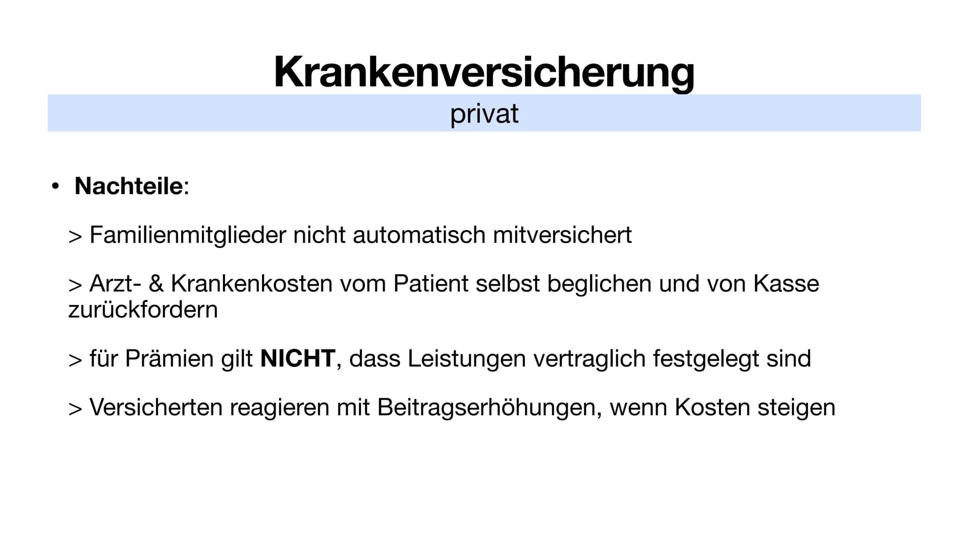 Kranken- & Pflegeversicherung # Inhalt
Krankenversicherung
* Allgemein
* gesetzlich
* Leistungen
* stabilisieren
* privat