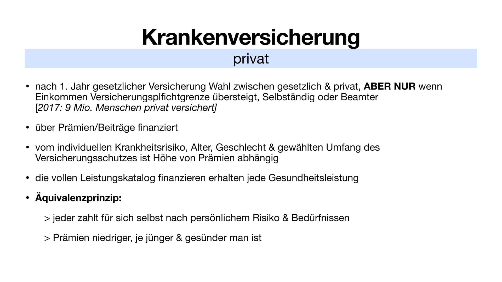 Kranken- & Pflegeversicherung # Inhalt
Krankenversicherung
* Allgemein
* gesetzlich
* Leistungen
* stabilisieren
* privat