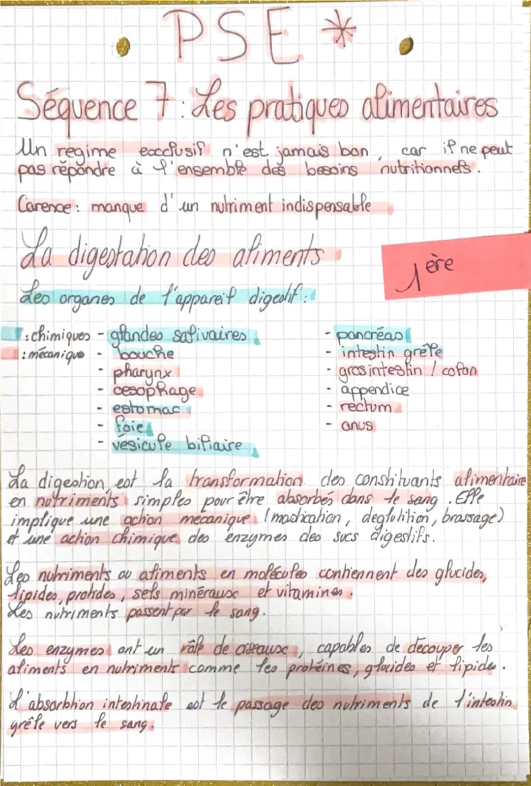 - PSE *
# Séquence 7: Les pratiques alimentaires
Un regime excclusif n'est jamais bon car if ne peut
pas répondre à l'ensemble des besoins