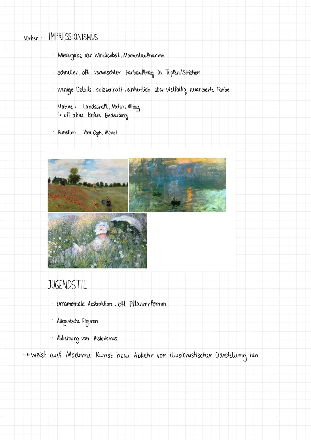 # WANDEL VON GEGENSTÄNDLICHER ZUR UNGEGENSTÄNDLICHEN KUNST
spātes 19./frühes 20. Jhd.
1880
1890
1900
1940
1920
1930
IMPRESSIONISMUS